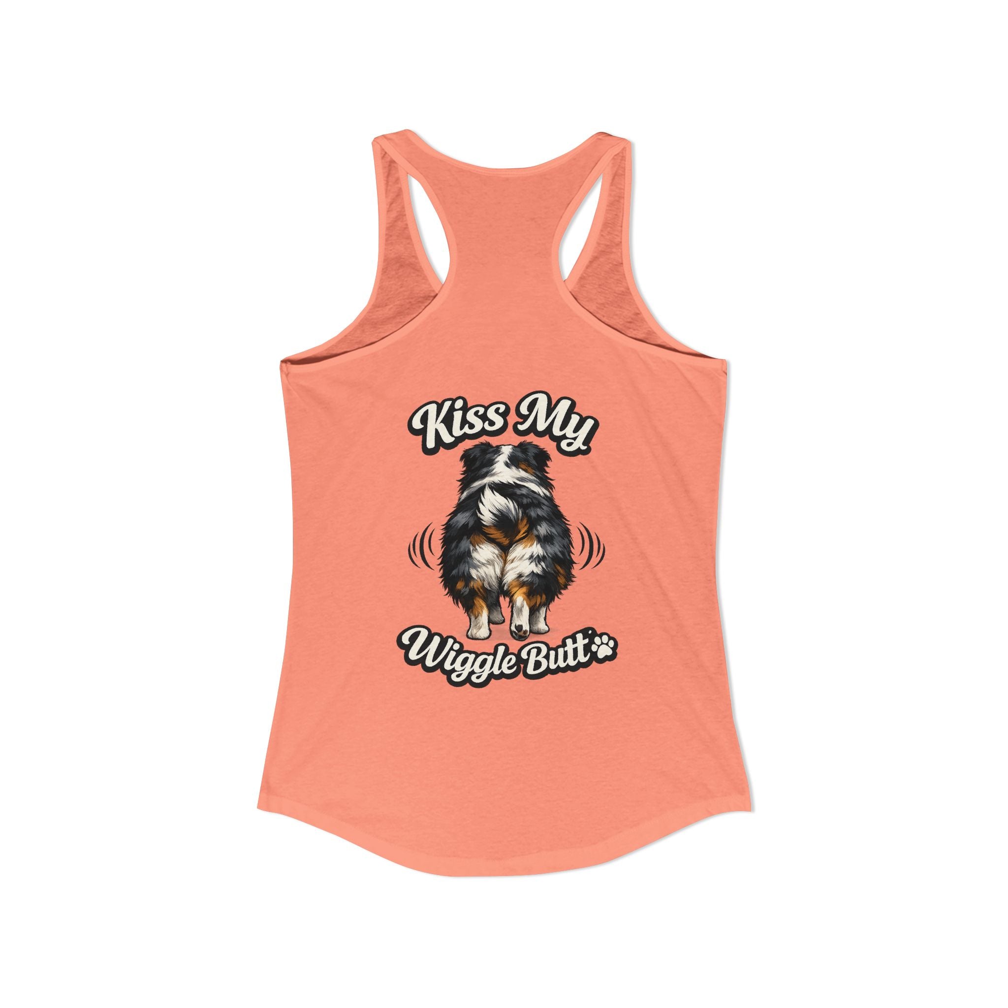 Kiss My Wiggle Butt Aussie Tank | Australian Shepherd Funny Dog Tank Top | Aussie Mom Shirt | Wiggle Butt Dog Lover Gift
