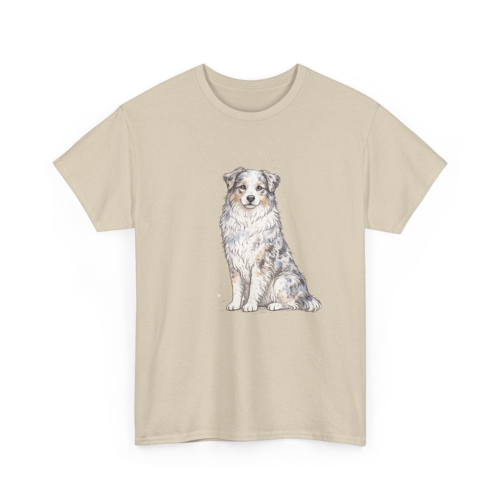 Australian Shepherd Watercolor T‑Shirt — Cute Dog Portrait Tee
