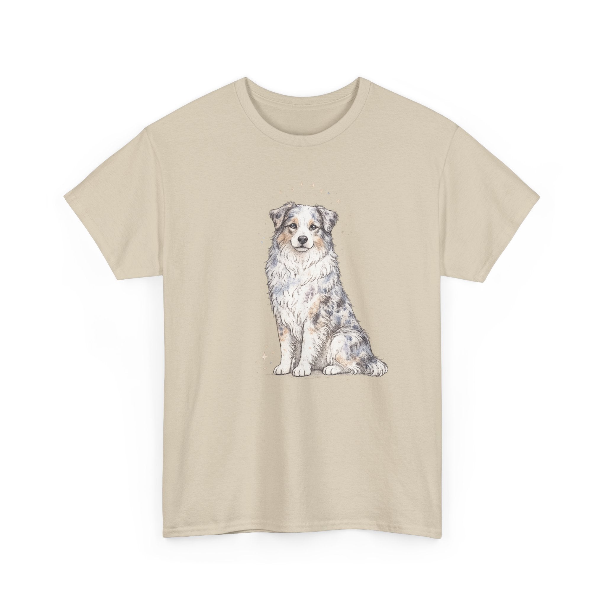 Australian Shepherd Watercolor T‑Shirt — Cute Dog Portrait Tee