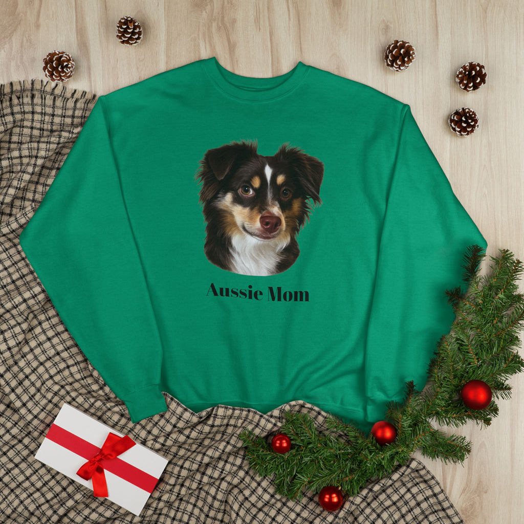 Aussie Mom Sweatshirt – Australian Shepherd Dog Lover Crewneck, Cute Dog Mom Gift, Cozy Aussie Owner Pullover