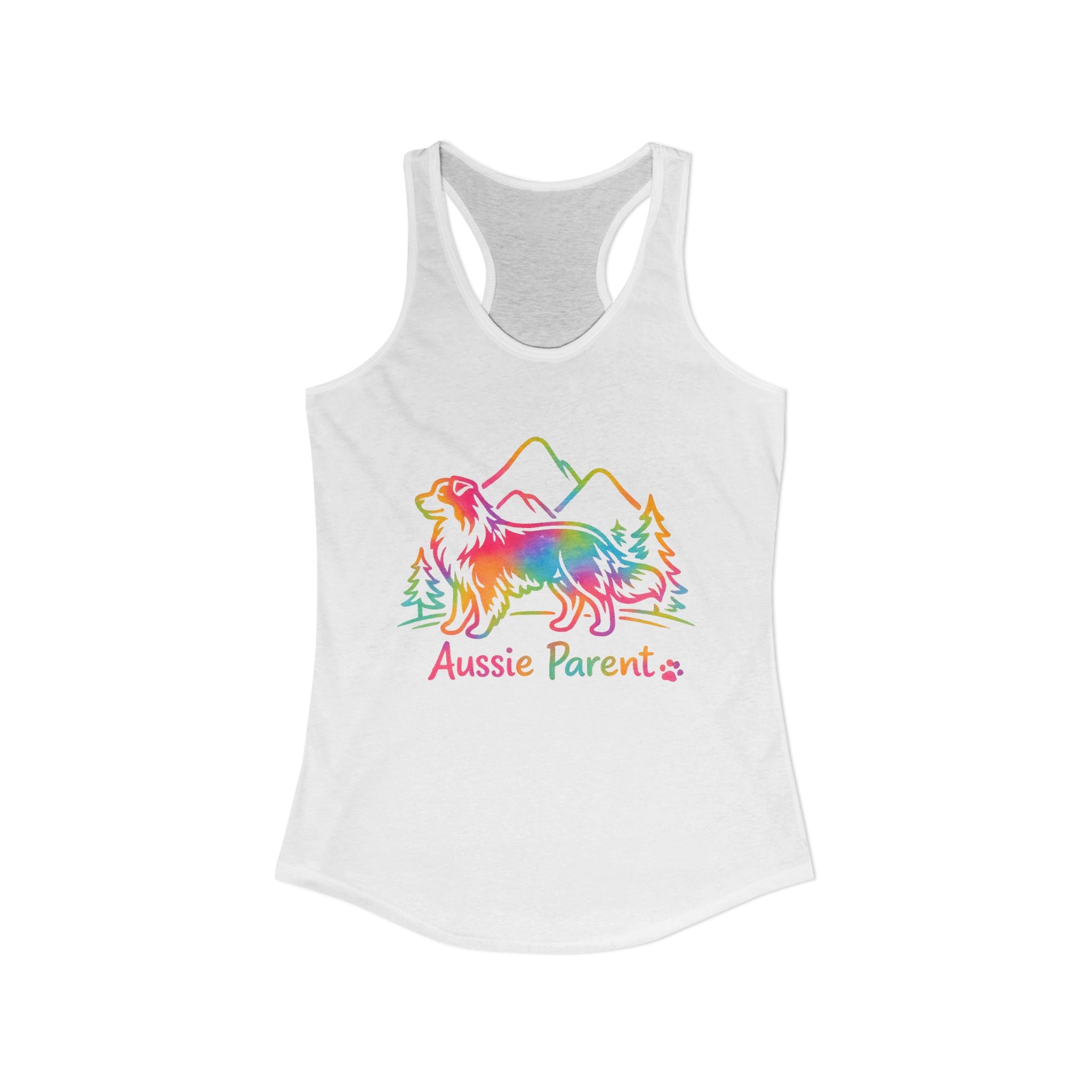 Australian Shepherd Parents Racerback Tank — Colorful Aussie Dog Lover Tank