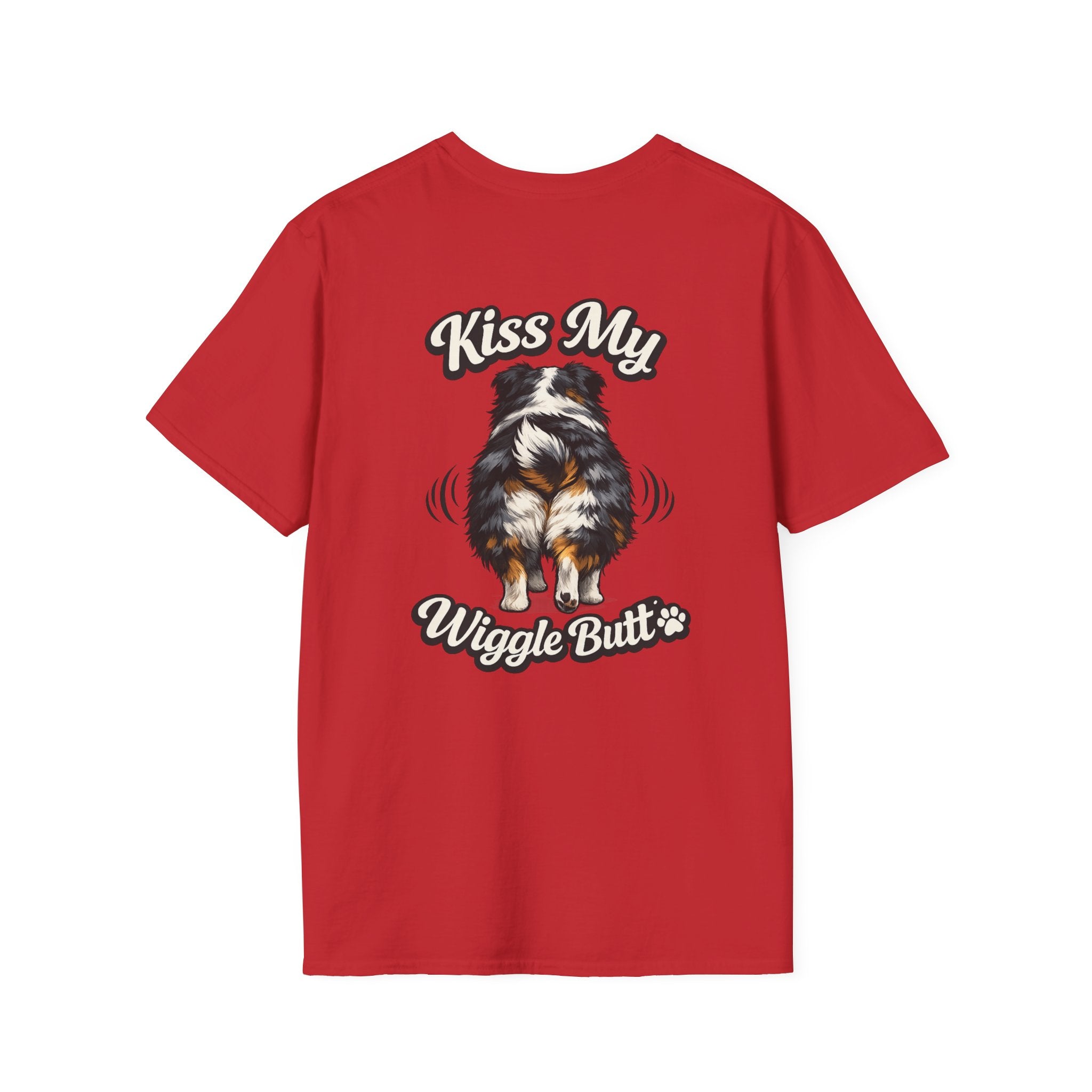 Kiss My Wiggle Butt Aussie Shirt | Australian Shepherd Funny Dog Tee | Aussie Mom Gift | Wiggle Butt Shirt