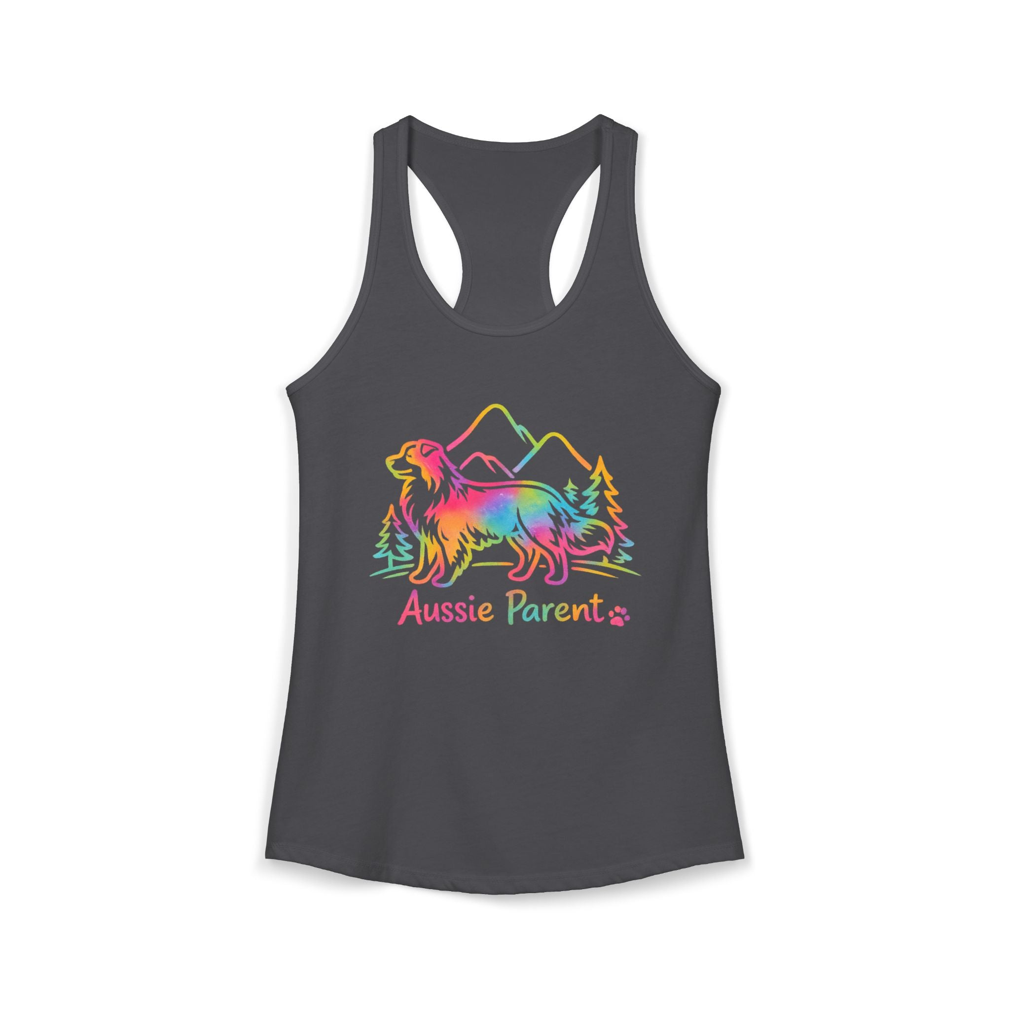 Australian Shepherd Parents Racerback Tank — Colorful Aussie Dog Lover Tank