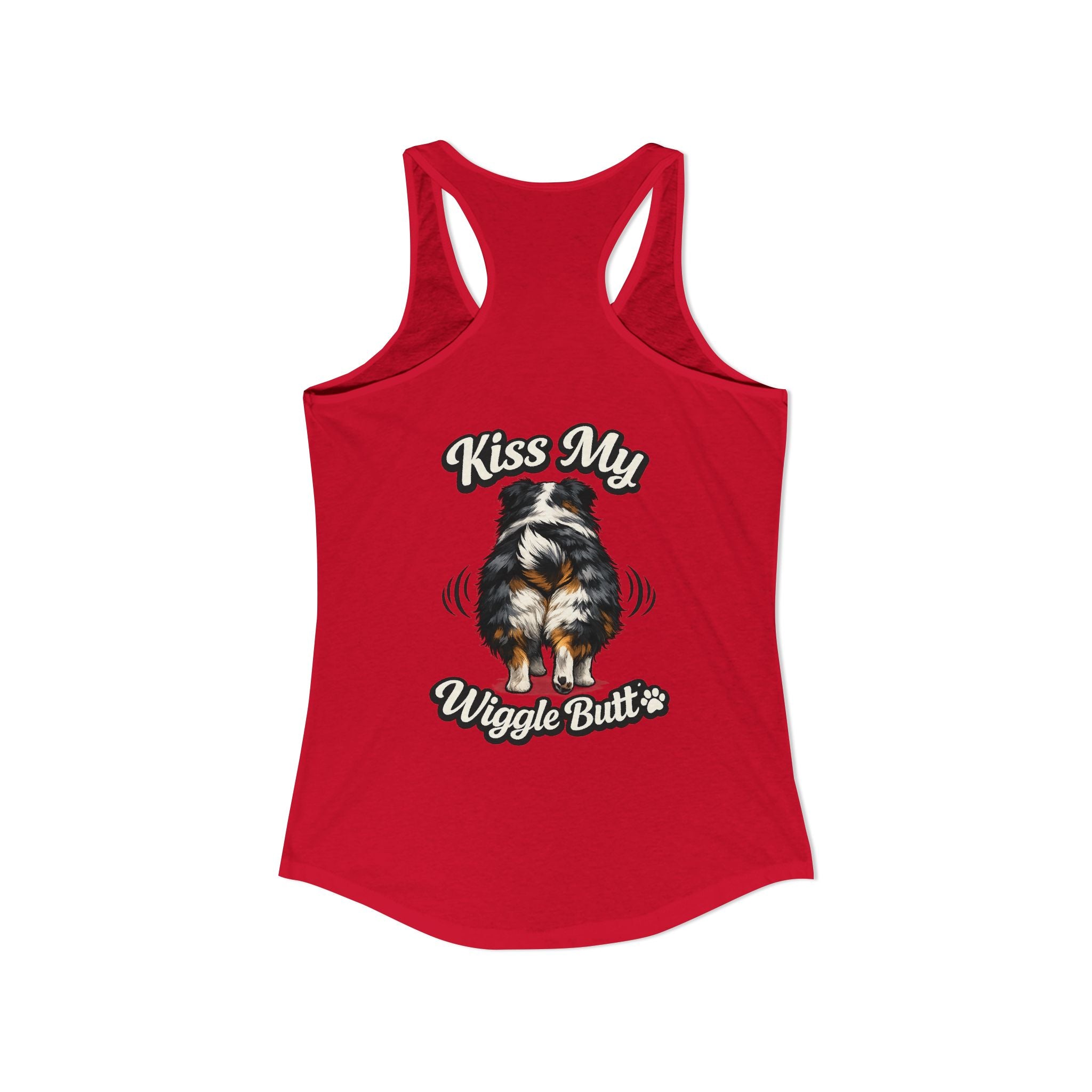 Kiss My Wiggle Butt Aussie Tank | Australian Shepherd Funny Dog Tank Top | Aussie Mom Shirt | Wiggle Butt Dog Lover Gift