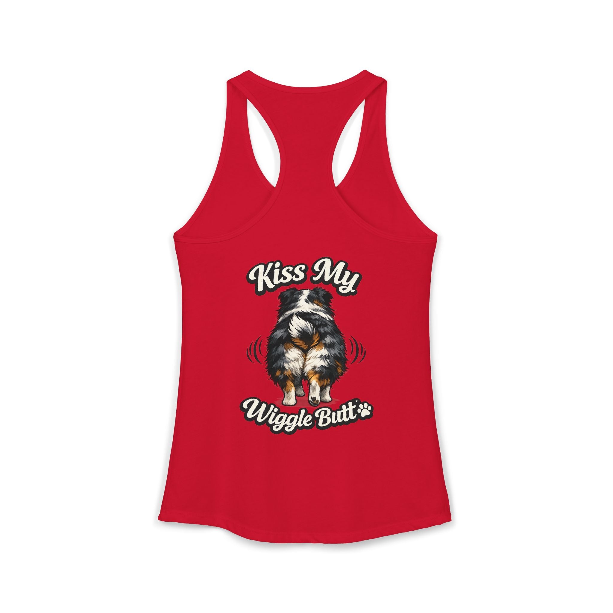 Kiss My Wiggle Butt Aussie Tank | Australian Shepherd Funny Dog Tank Top | Aussie Mom Shirt | Wiggle Butt Dog Lover Gift