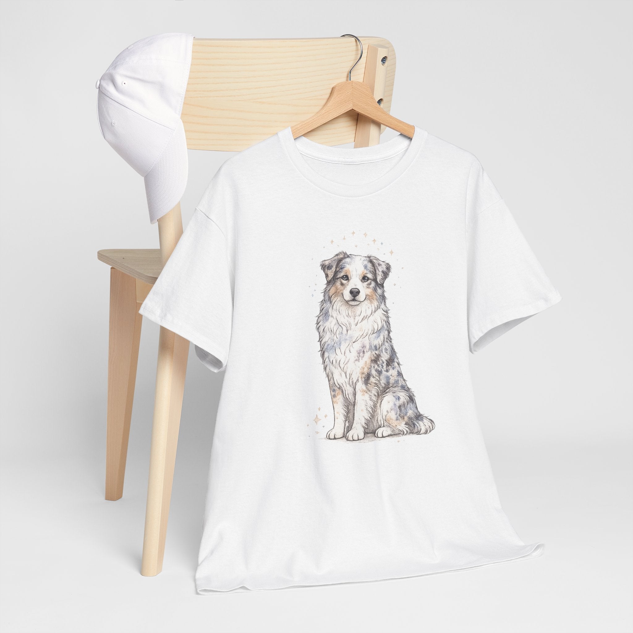 Australian Shepherd Watercolor T‑Shirt — Cute Dog Portrait Tee