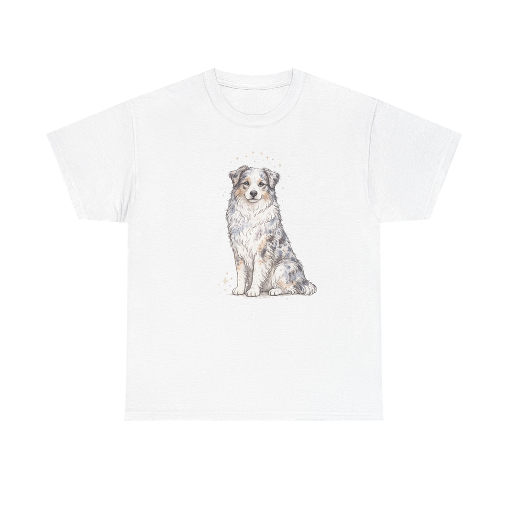 Australian Shepherd Watercolor T‑Shirt — Cute Dog Portrait Tee