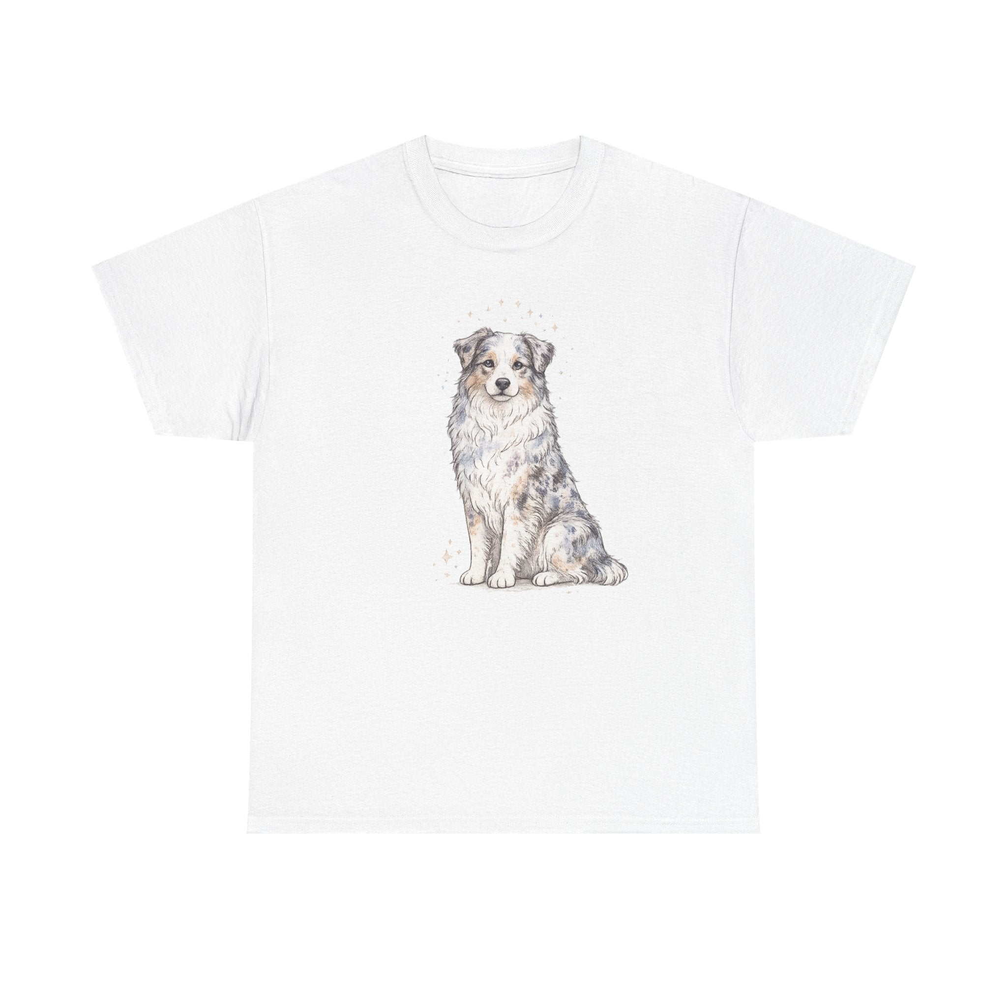 Australian Shepherd Watercolor T‑Shirt — Cute Dog Portrait Tee