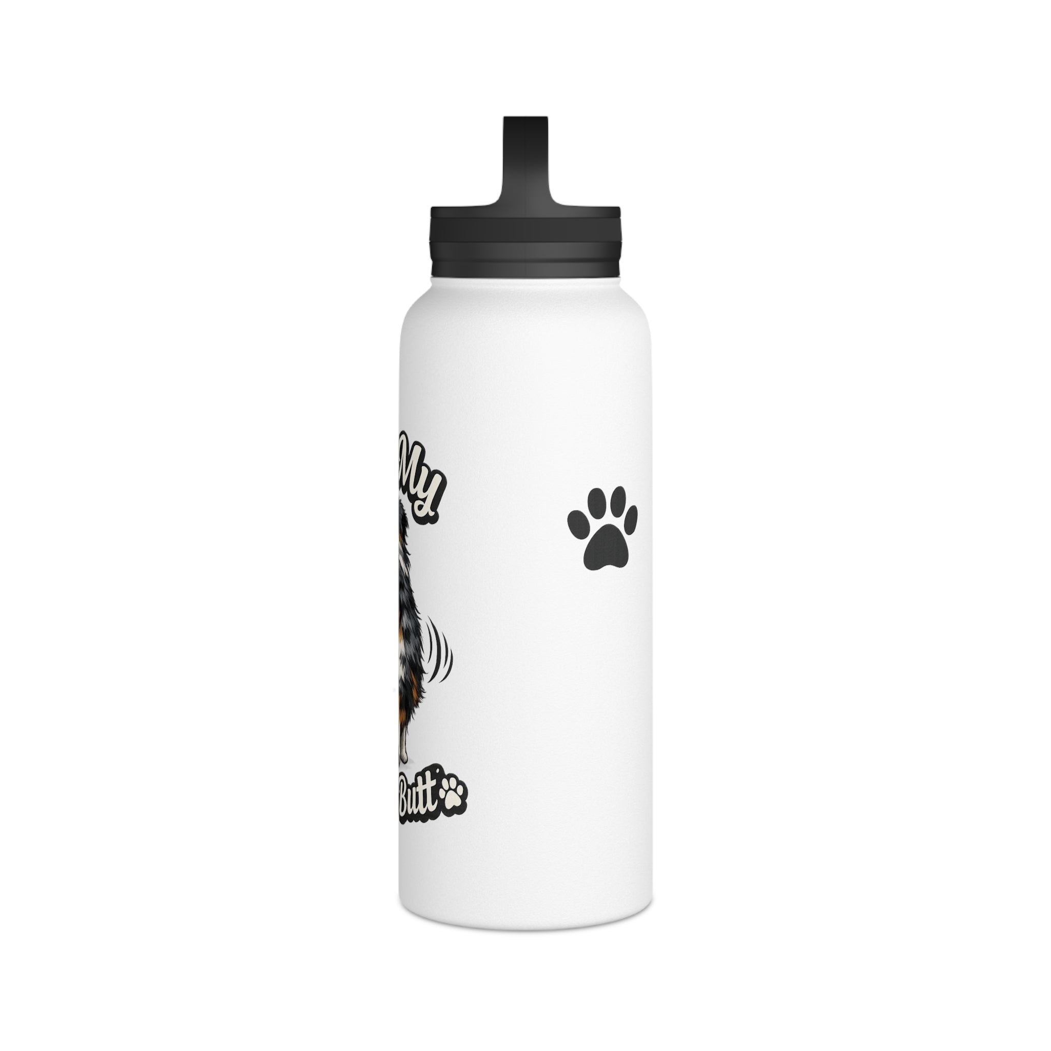 Kiss My Wiggle Butt Water Bottle | Aussie Dog Lover Gift | Australian Shepherd Funny Bottle | Dog Mom/Dad Hydration Bottle