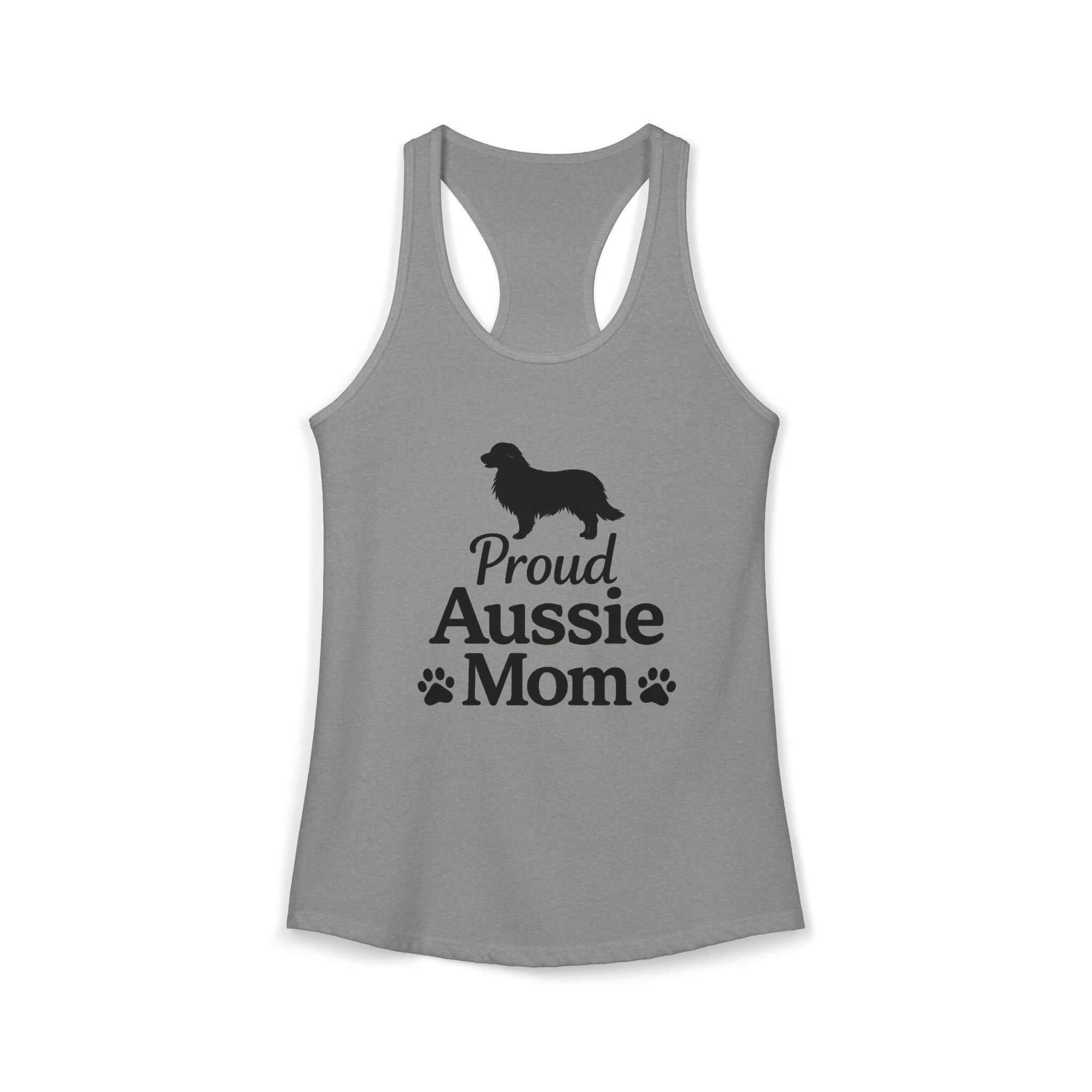 Proud Aussie Mom Racerback Tank — Australian Shepherd Dog Lover Tee