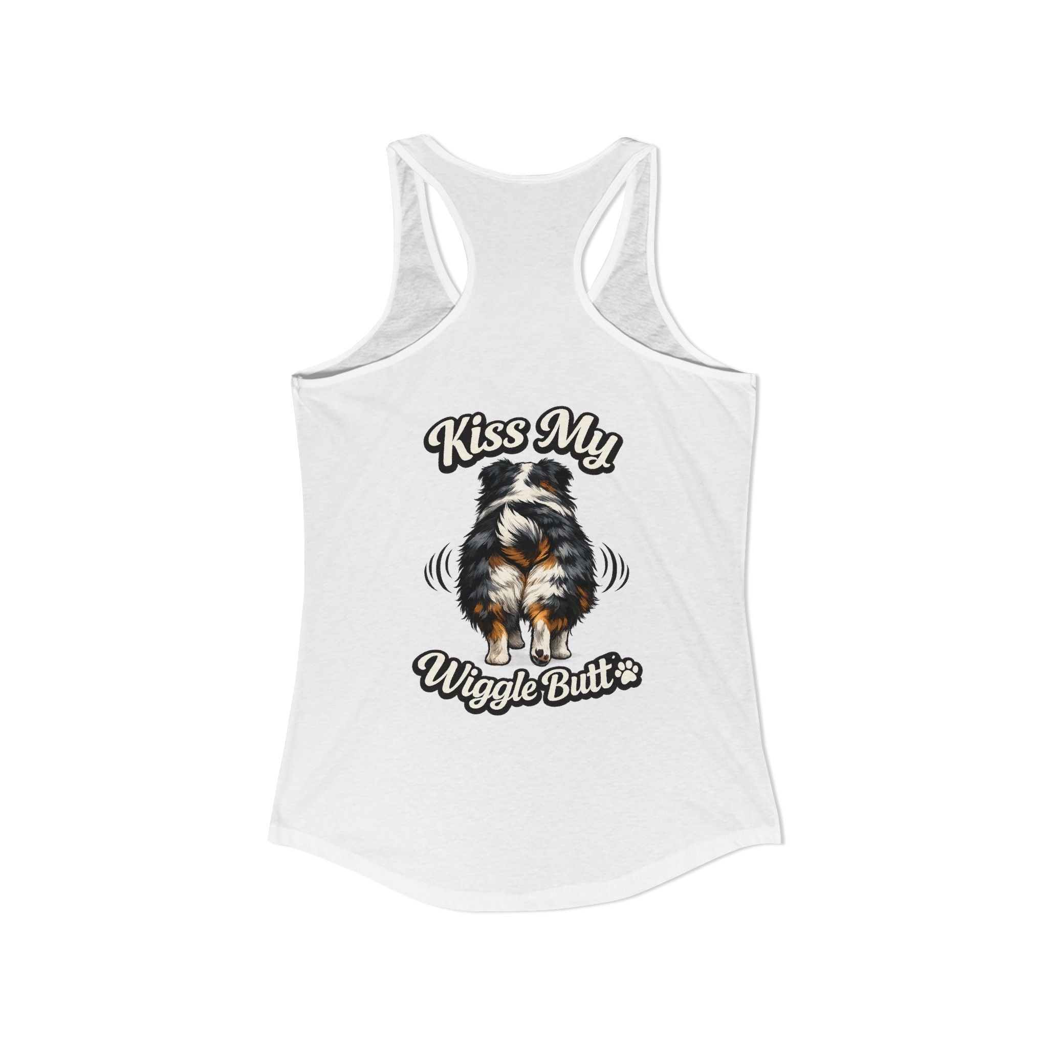 Kiss My Wiggle Butt Aussie Tank | Australian Shepherd Funny Dog Tank Top | Aussie Mom Shirt | Wiggle Butt Dog Lover Gift
