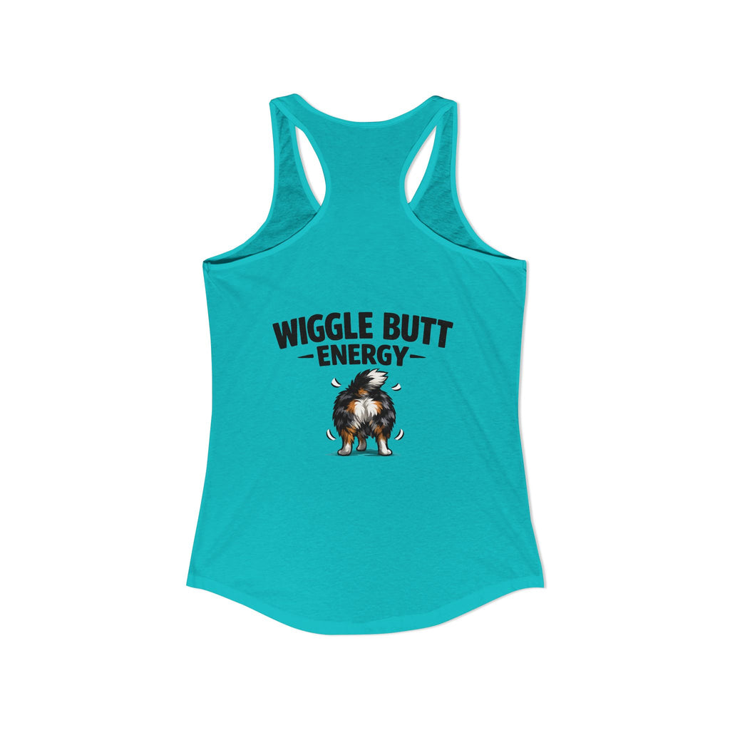 Wiggle Butt Energy Australian Shepherd Racerback Tank