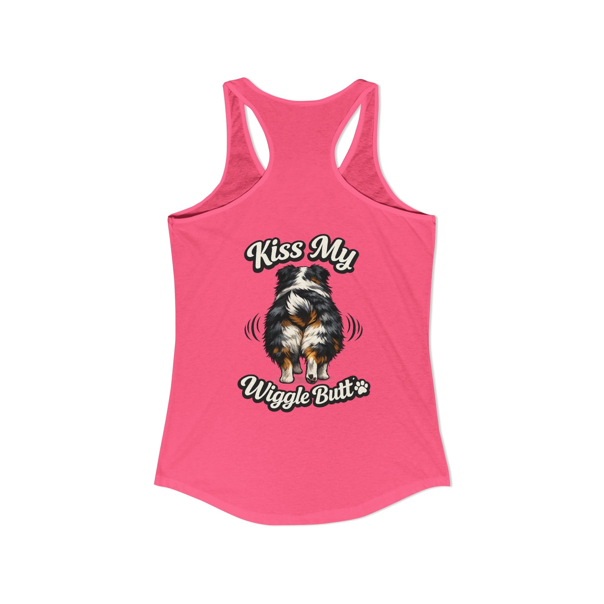 Kiss My Wiggle Butt Aussie Tank | Australian Shepherd Funny Dog Tank Top | Aussie Mom Shirt | Wiggle Butt Dog Lover Gift