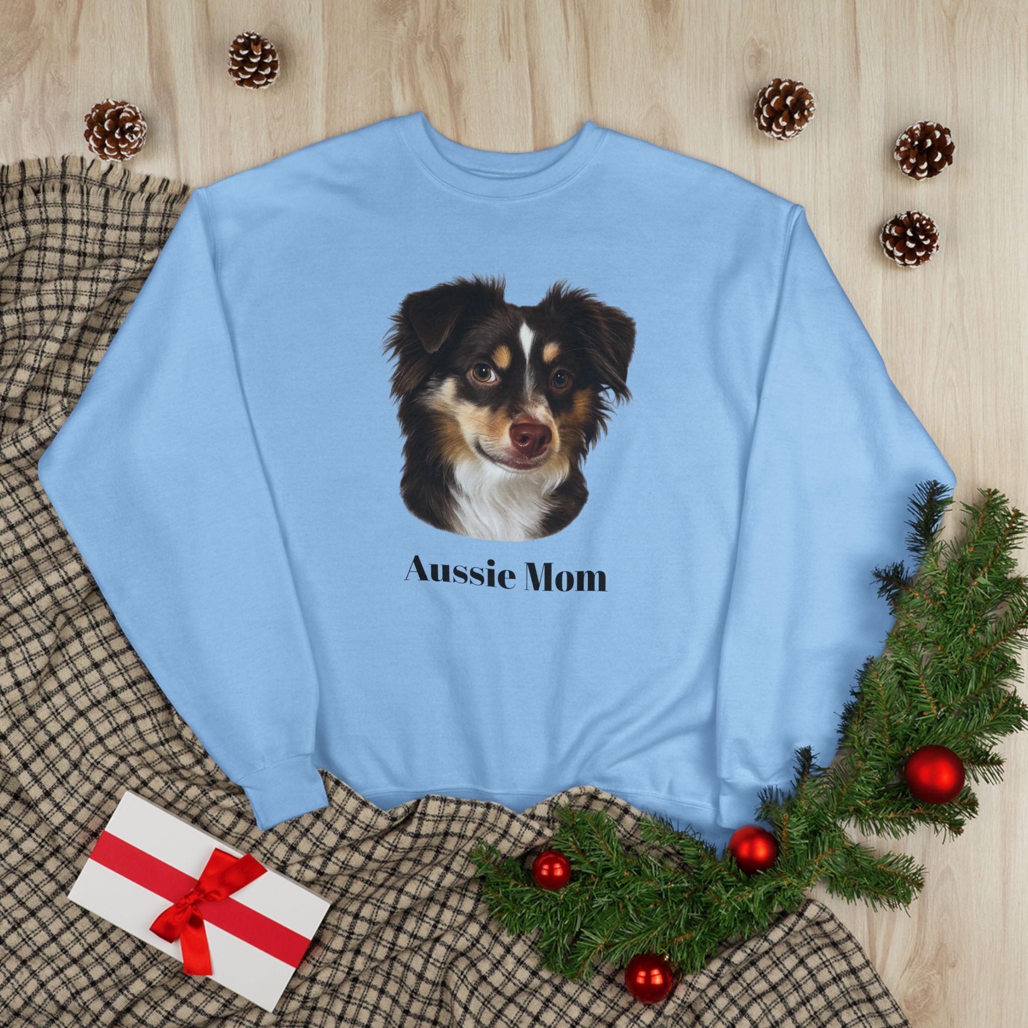 Aussie Mom Sweatshirt – Australian Shepherd Dog Lover Crewneck, Cute Dog Mom Gift, Cozy Aussie Owner Pullover