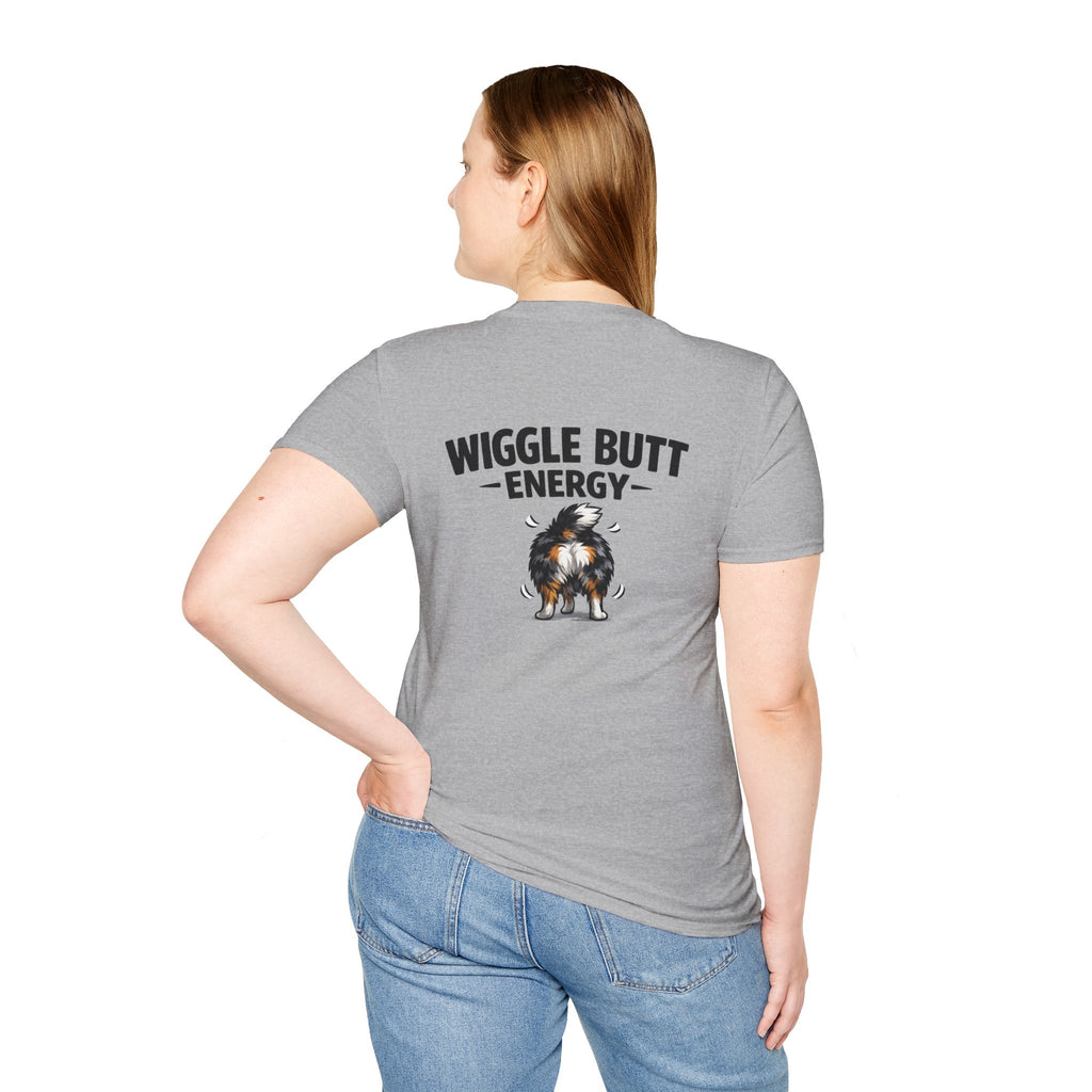 Wiggle Butt Energy Australian Shepherd T-Shirt — Funny Dog Lover Gift