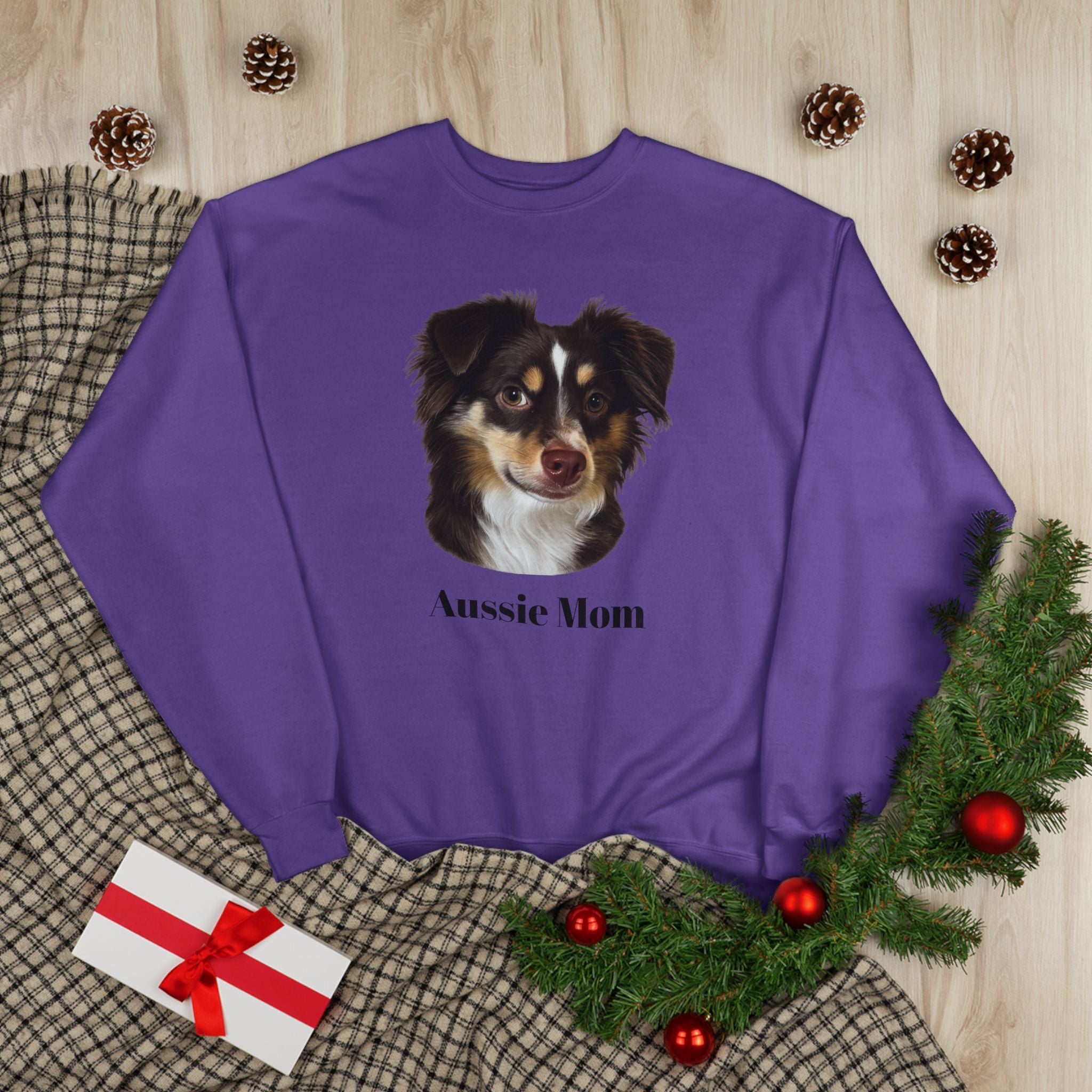Aussie Mom Sweatshirt – Australian Shepherd Dog Lover Crewneck, Cute Dog Mom Gift, Cozy Aussie Owner Pullover
