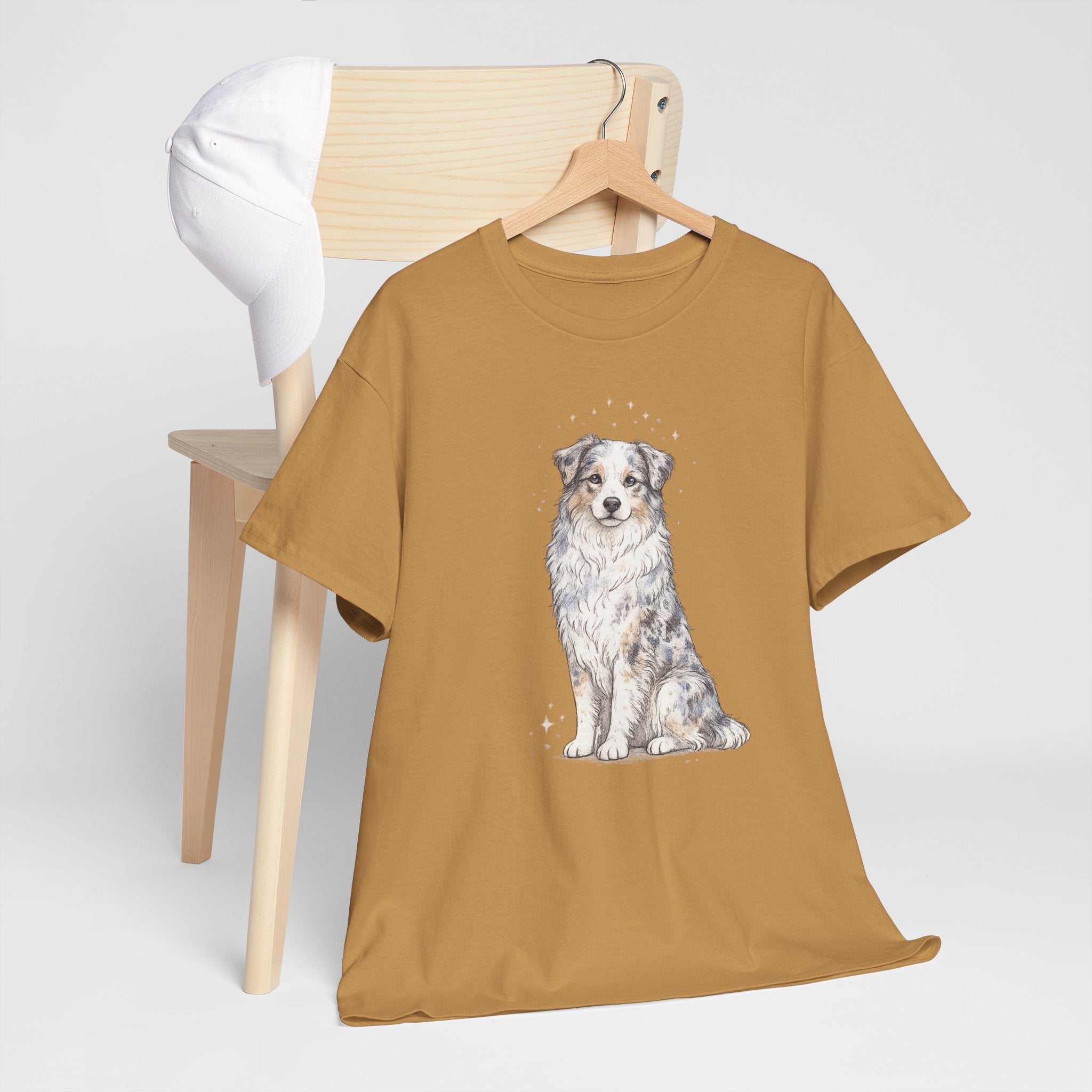 Australian Shepherd Watercolor T‑Shirt — Cute Dog Portrait Tee