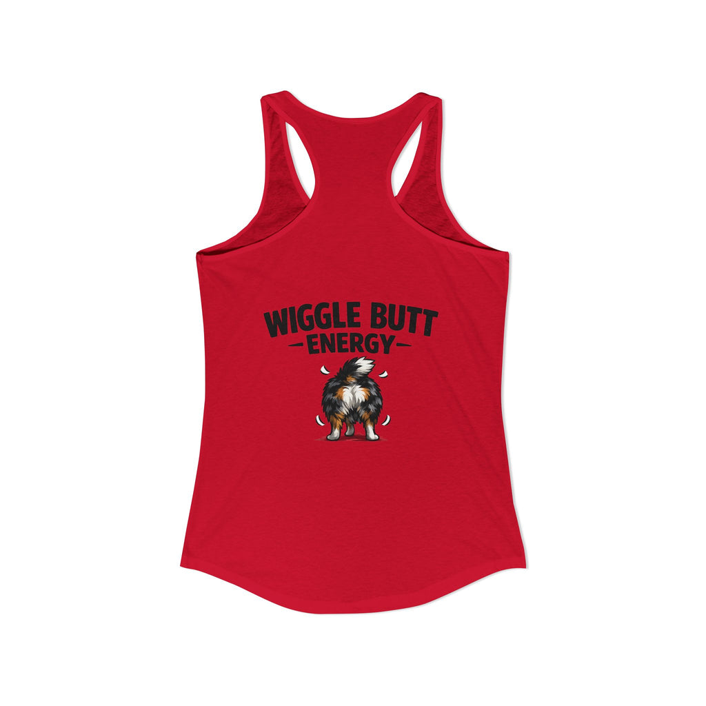 Wiggle Butt Energy Australian Shepherd Racerback Tank
