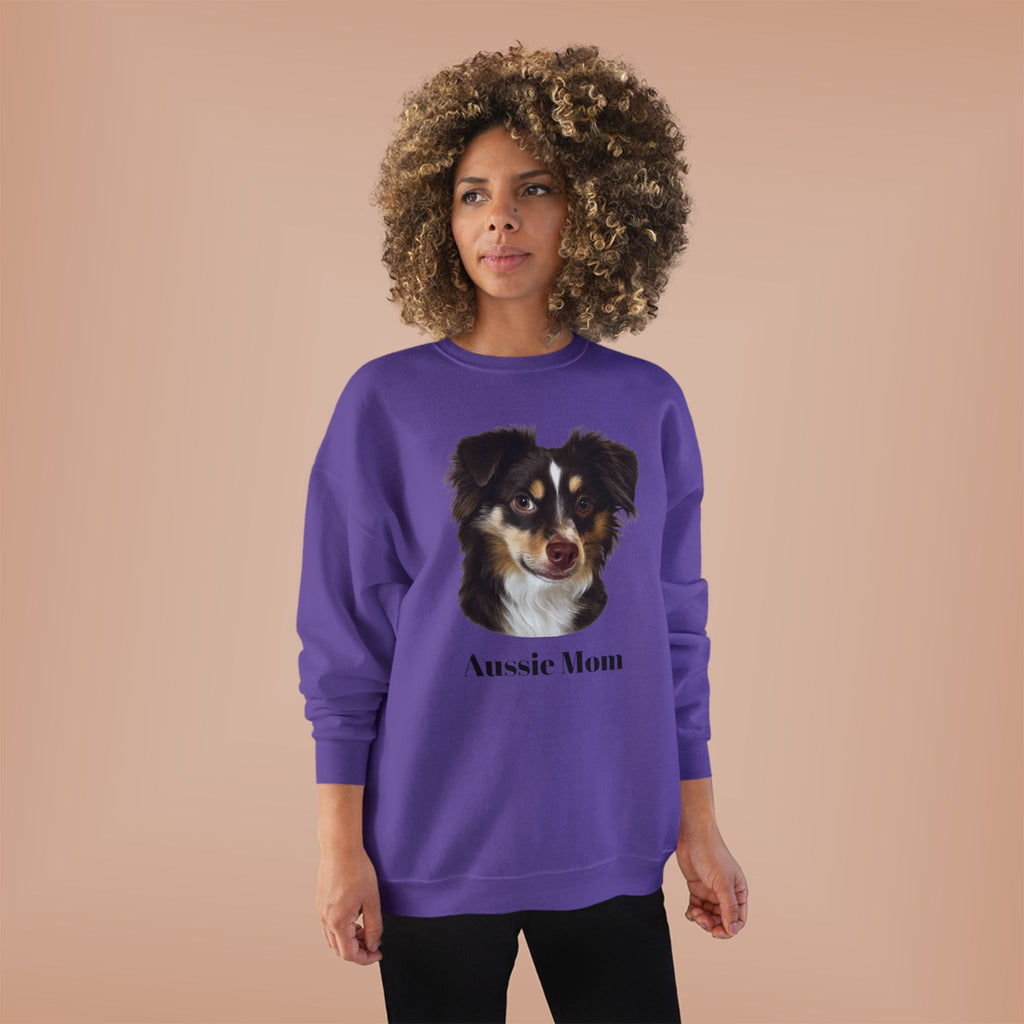 Aussie Mom Sweatshirt – Australian Shepherd Dog Lover Crewneck, Cute Dog Mom Gift, Cozy Aussie Owner Pullover