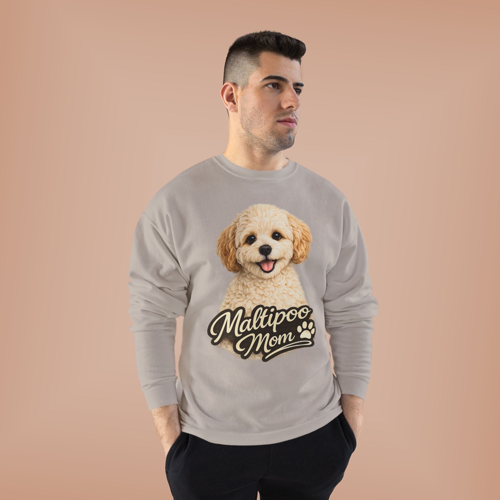 Maltipoo Mom Sweatshirt – Cozy Small Dog Mom Crewneck, Cute Maltipoo Gift, Dog Mom Pullover, Soft Neutral Sweatshirt
