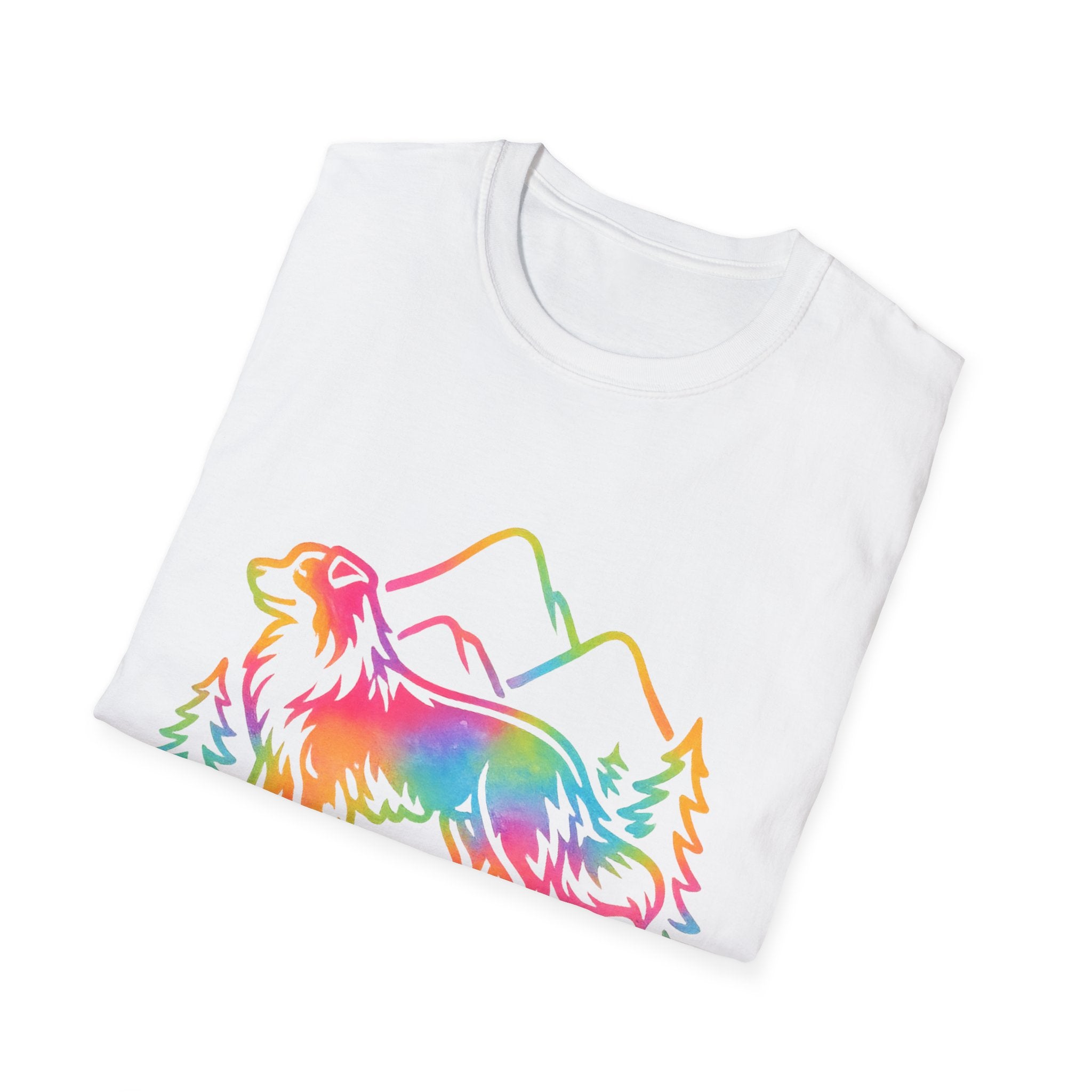 Aussie Parent T-Shirt — Colorful Rainbow Australian Shepherd Dog Tee
