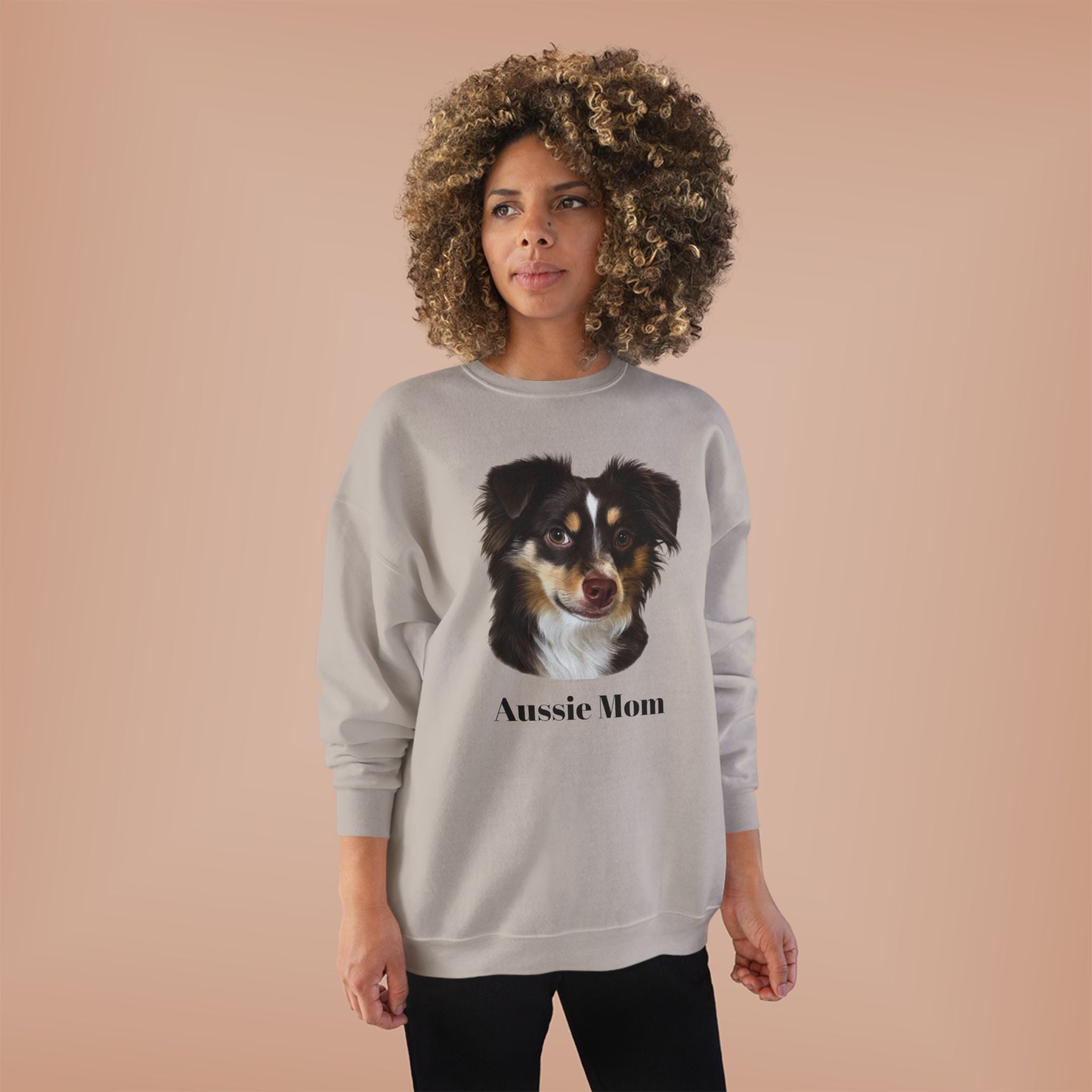 Aussie Mom Sweatshirt – Australian Shepherd Dog Lover Crewneck, Cute Dog Mom Gift, Cozy Aussie Owner Pullover