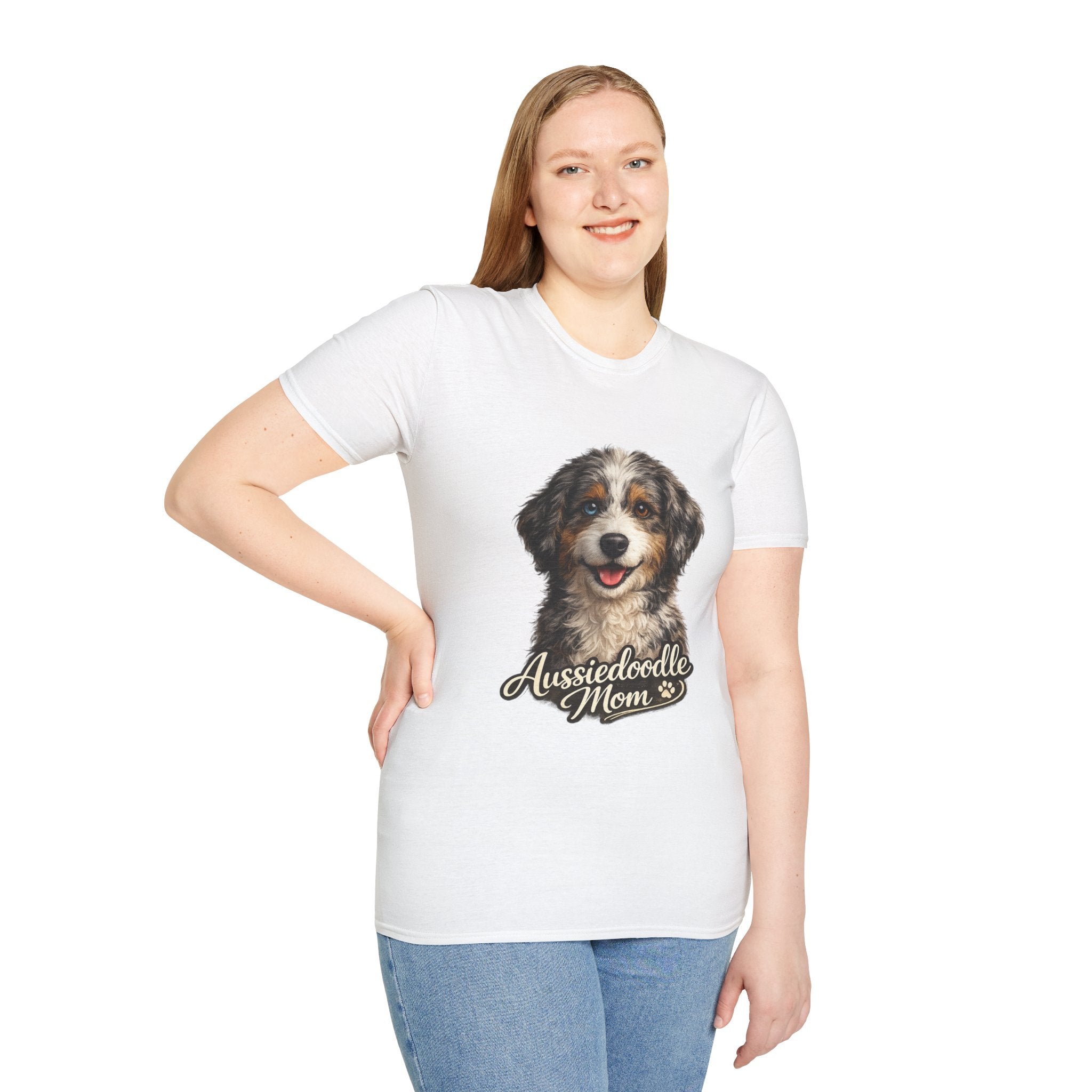 Aussiedoodle Mom T-Shirt — Cute Doodle Mom Tee for Australian Shepherd Poodle Mix Lovers