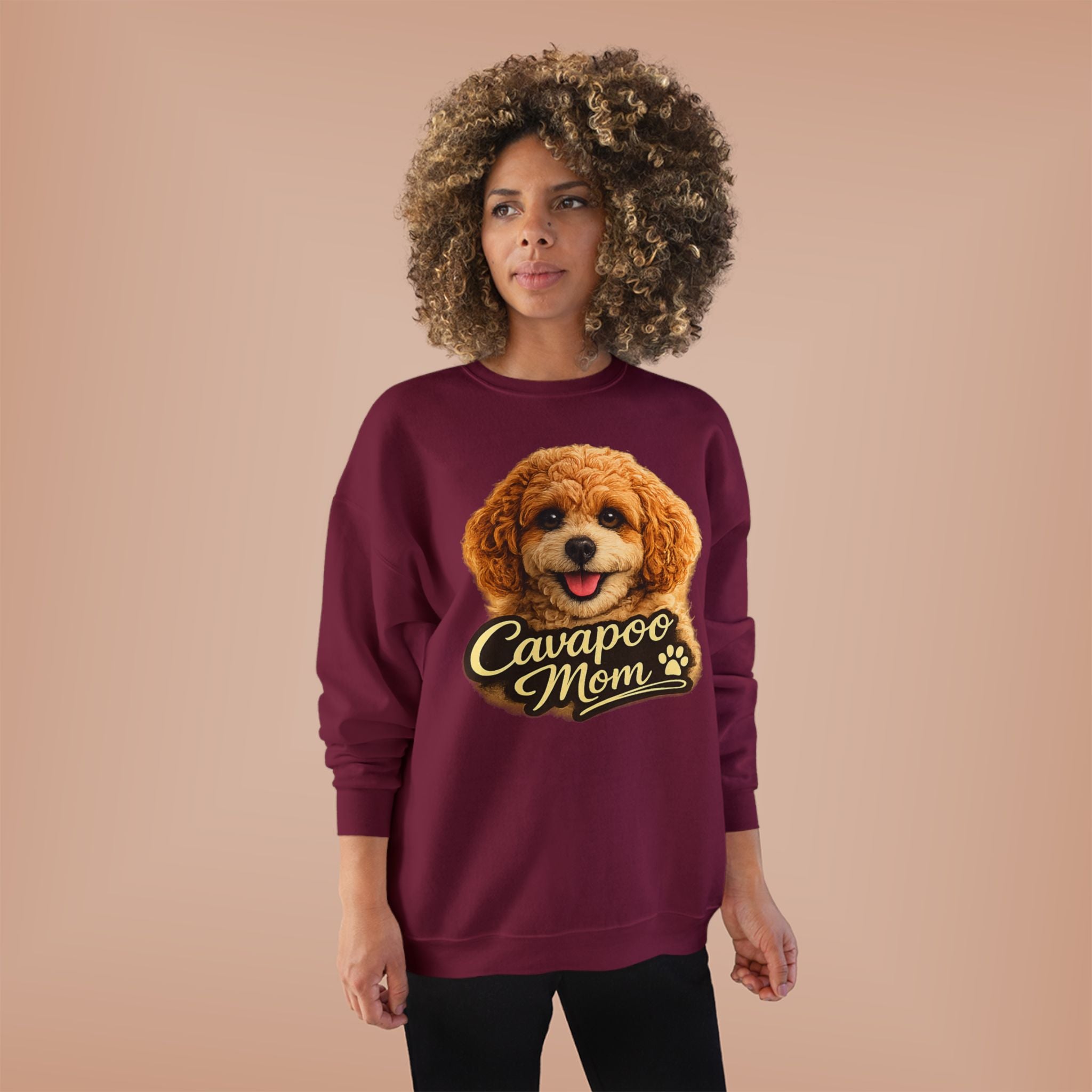Cavapoo Mom Sweatshirt – Cozy Doodle Mom Crewneck, Cute Cavapoo Gift, Dog Mom Pullover, Soft Neutral Sweatshirt