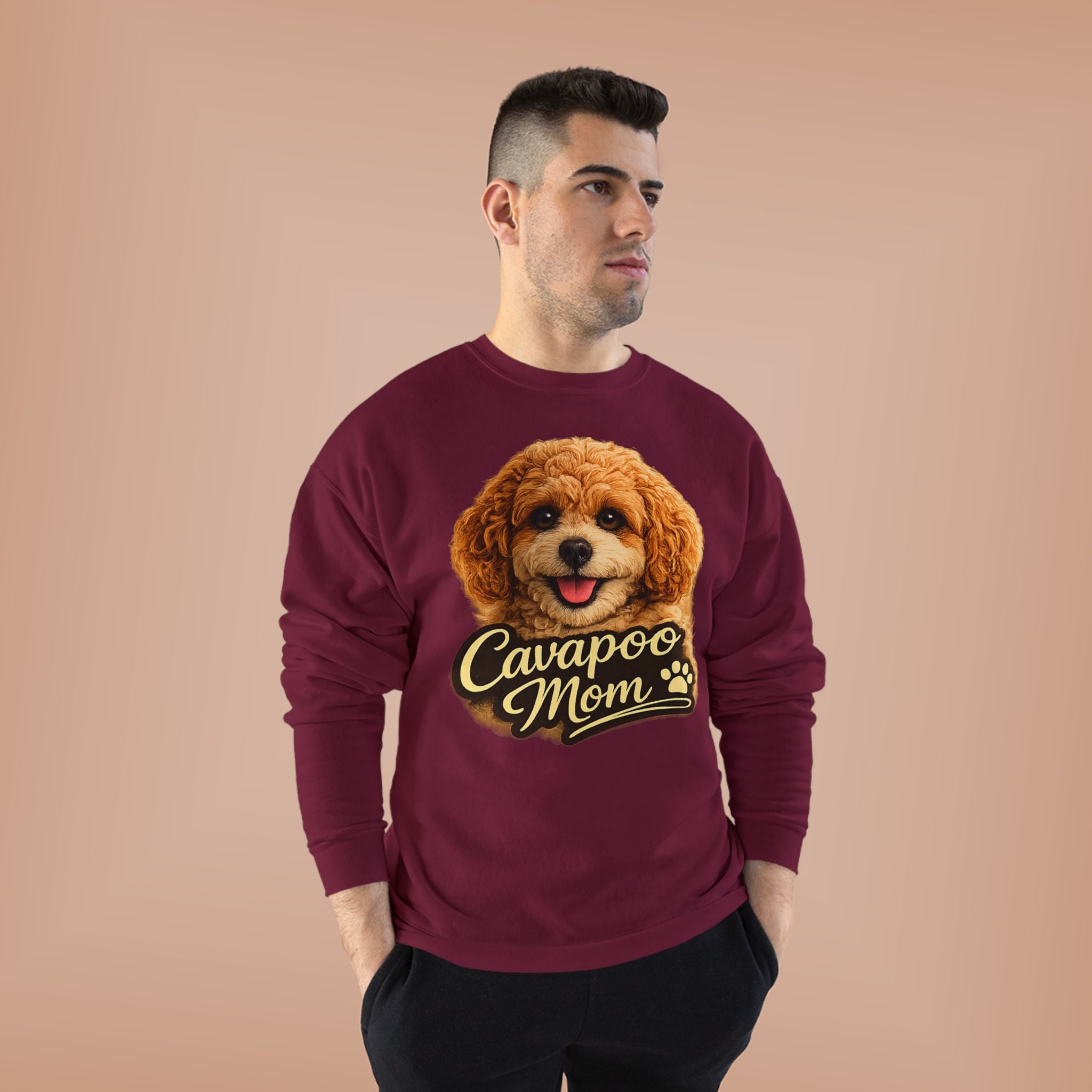 Cavapoo Mom Sweatshirt – Cozy Doodle Mom Crewneck, Cute Cavapoo Gift, Dog Mom Pullover, Soft Neutral Sweatshirt
