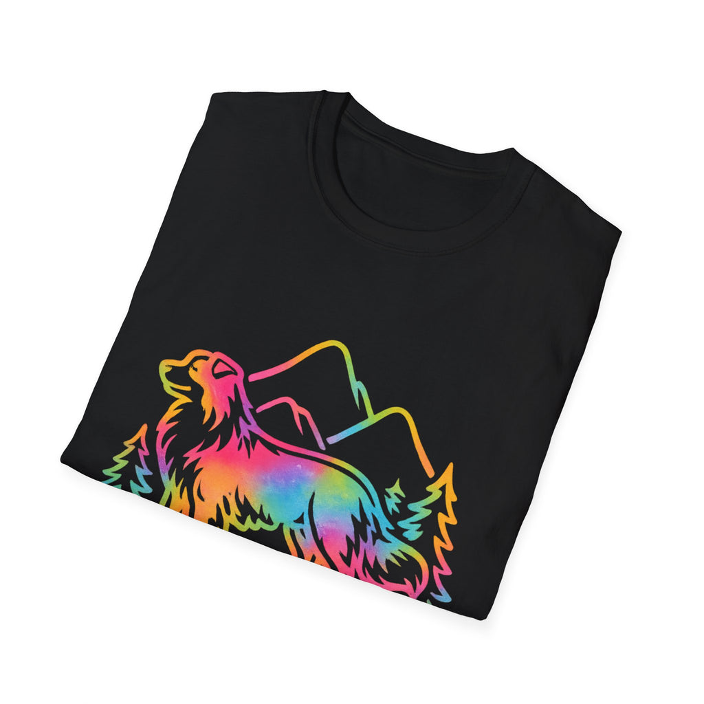 Aussie Parent T-Shirt — Colorful Rainbow Australian Shepherd Dog Tee