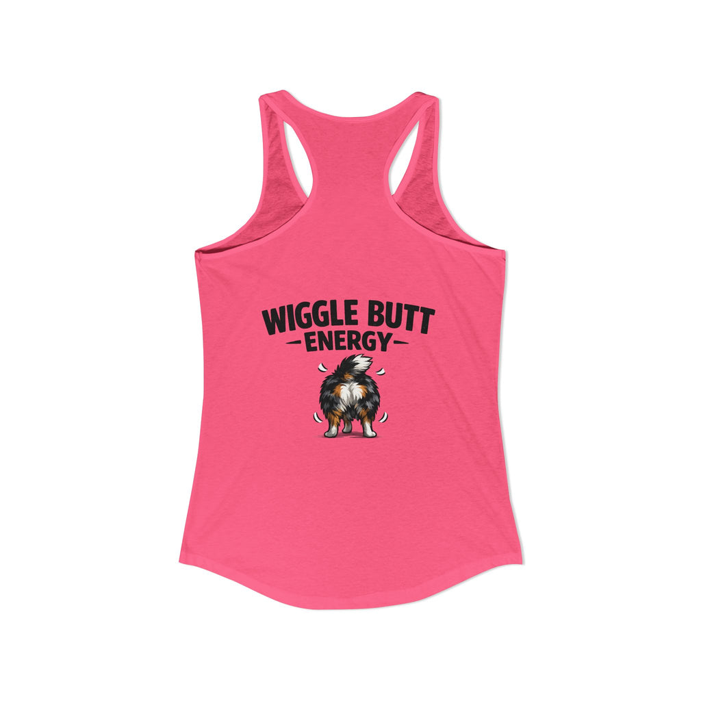 Wiggle Butt Energy Australian Shepherd Racerback Tank
