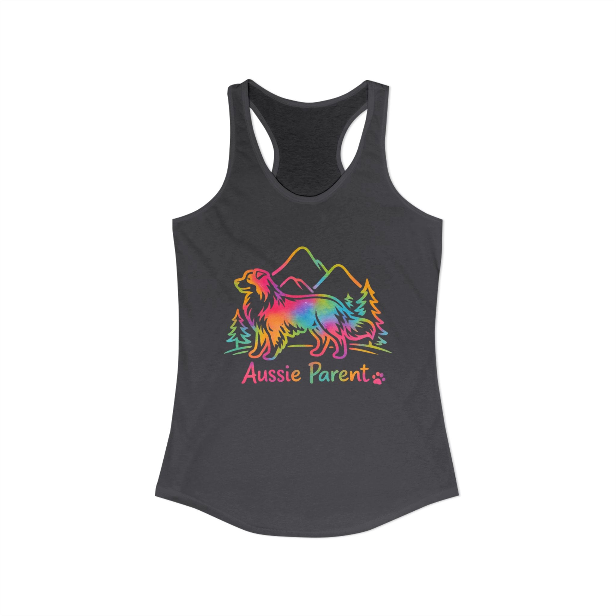 Australian Shepherd Parents Racerback Tank — Colorful Aussie Dog Lover Tank