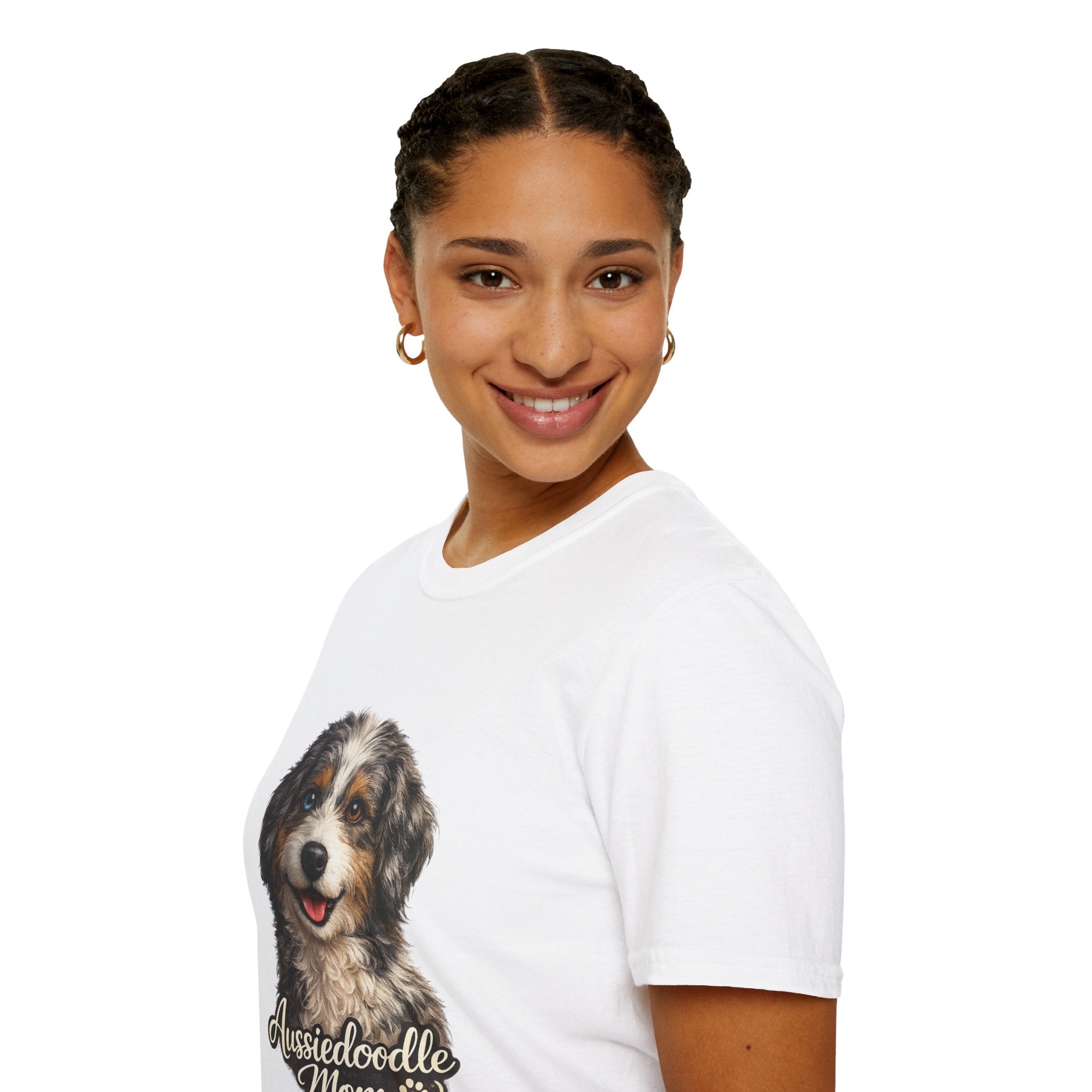 Aussiedoodle Mom T-Shirt — Cute Doodle Mom Tee for Australian Shepherd Poodle Mix Lovers