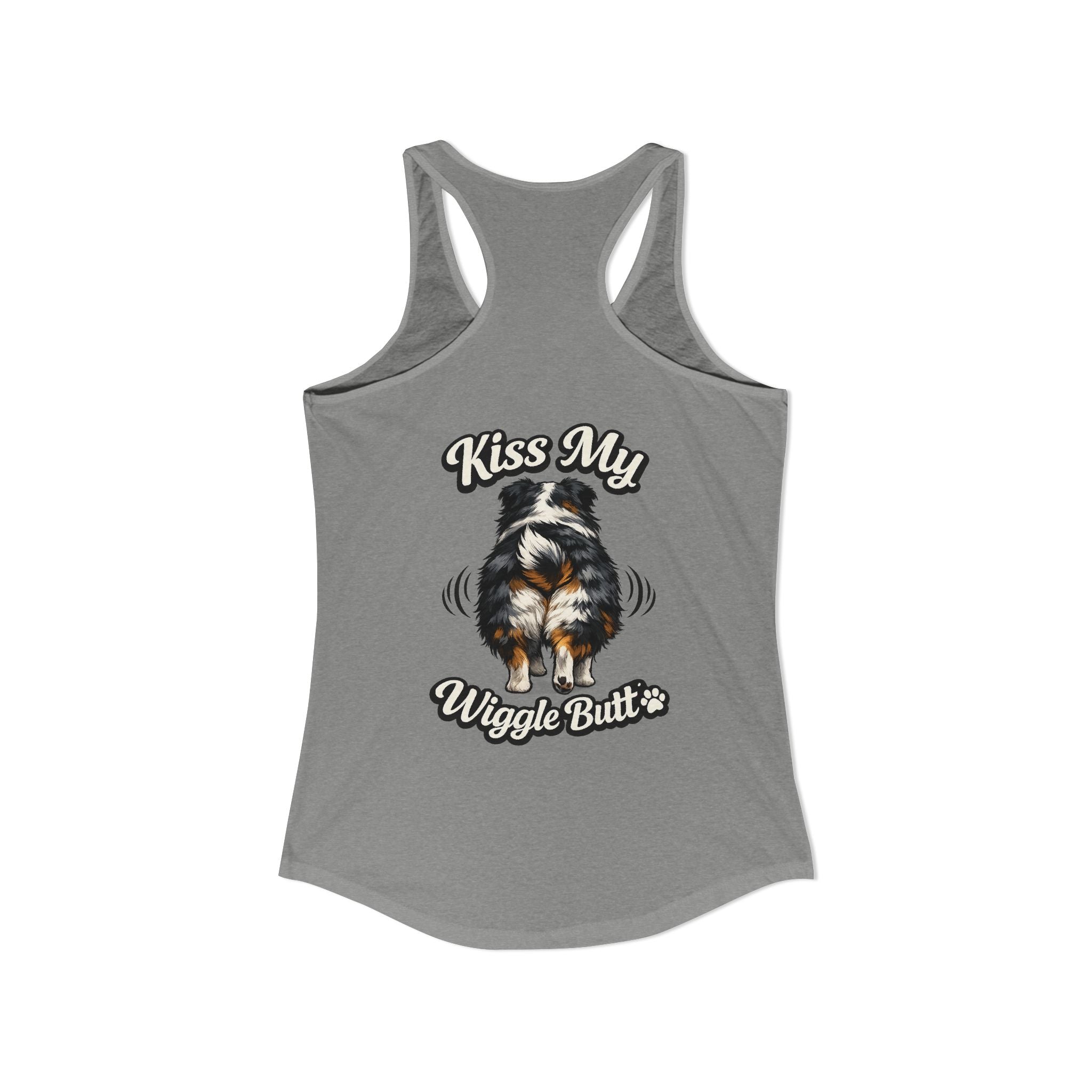 Kiss My Wiggle Butt Aussie Tank | Australian Shepherd Funny Dog Tank Top | Aussie Mom Shirt | Wiggle Butt Dog Lover Gift