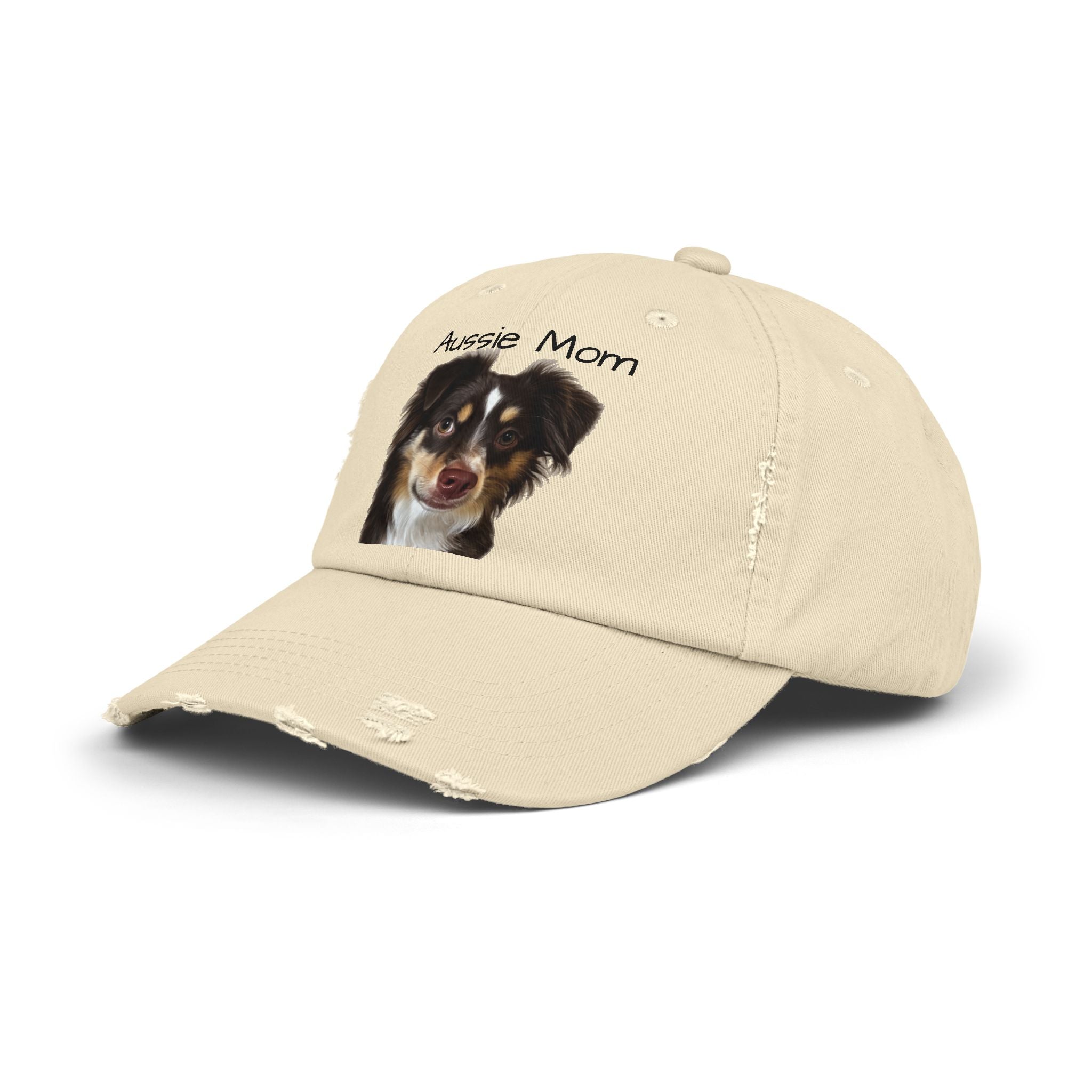 Aussie Mom Distressed Cap — Australian Shepherd Dog Mom Hat