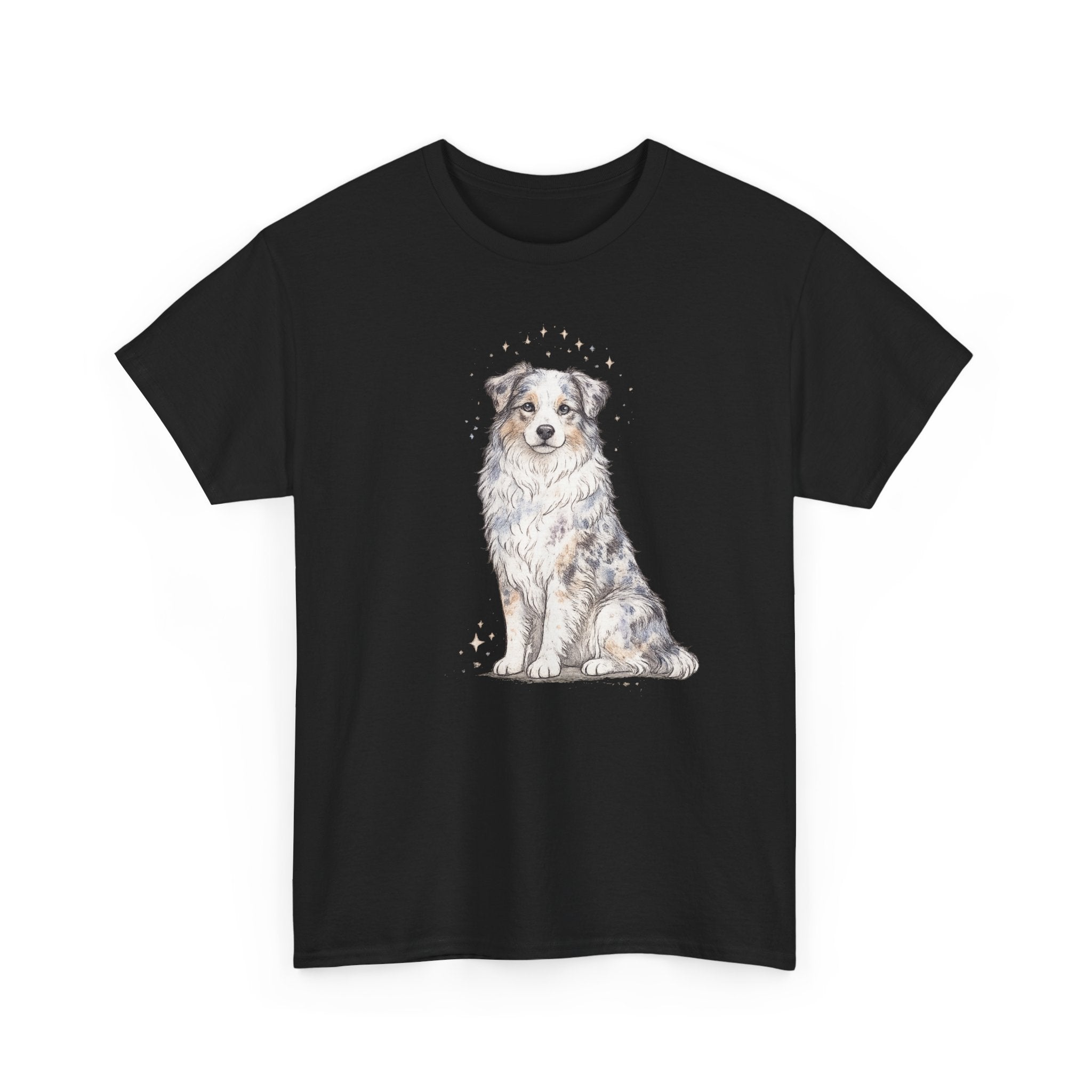 Australian Shepherd Watercolor T‑Shirt — Cute Dog Portrait Tee