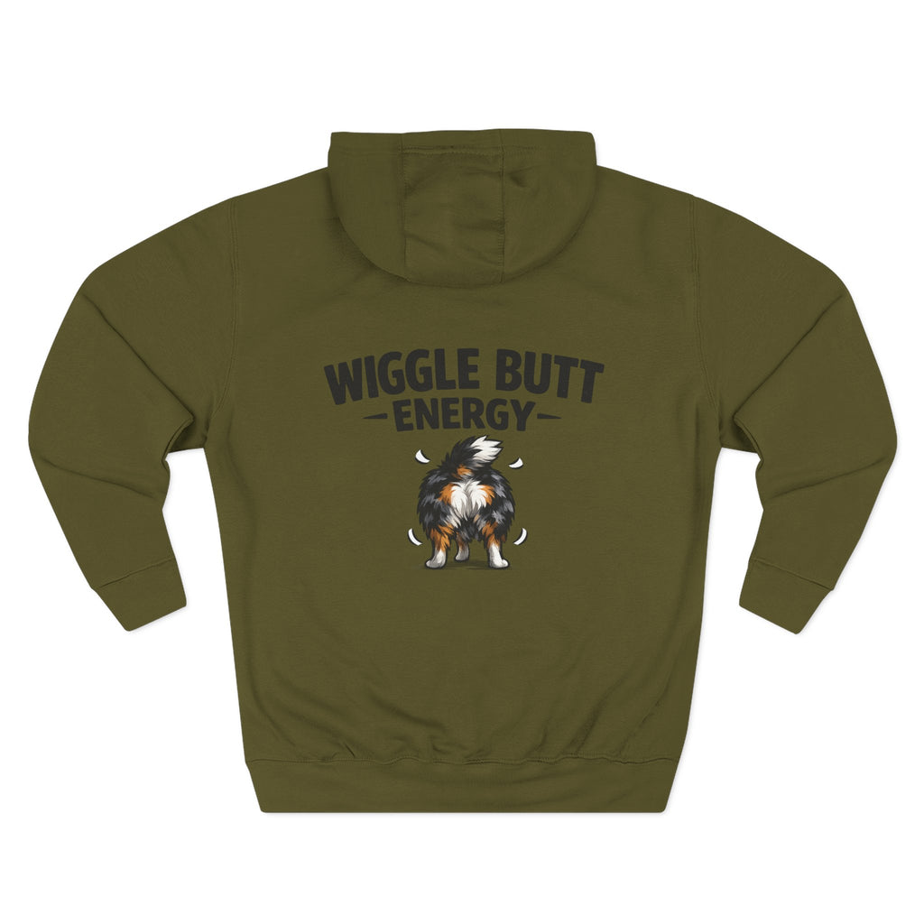 Wiggle Butt Energy Hoodie – Funny Australian Shepherd Sweatshirt, Dog Lover Gift, Cozy Aussie Owner Pullover