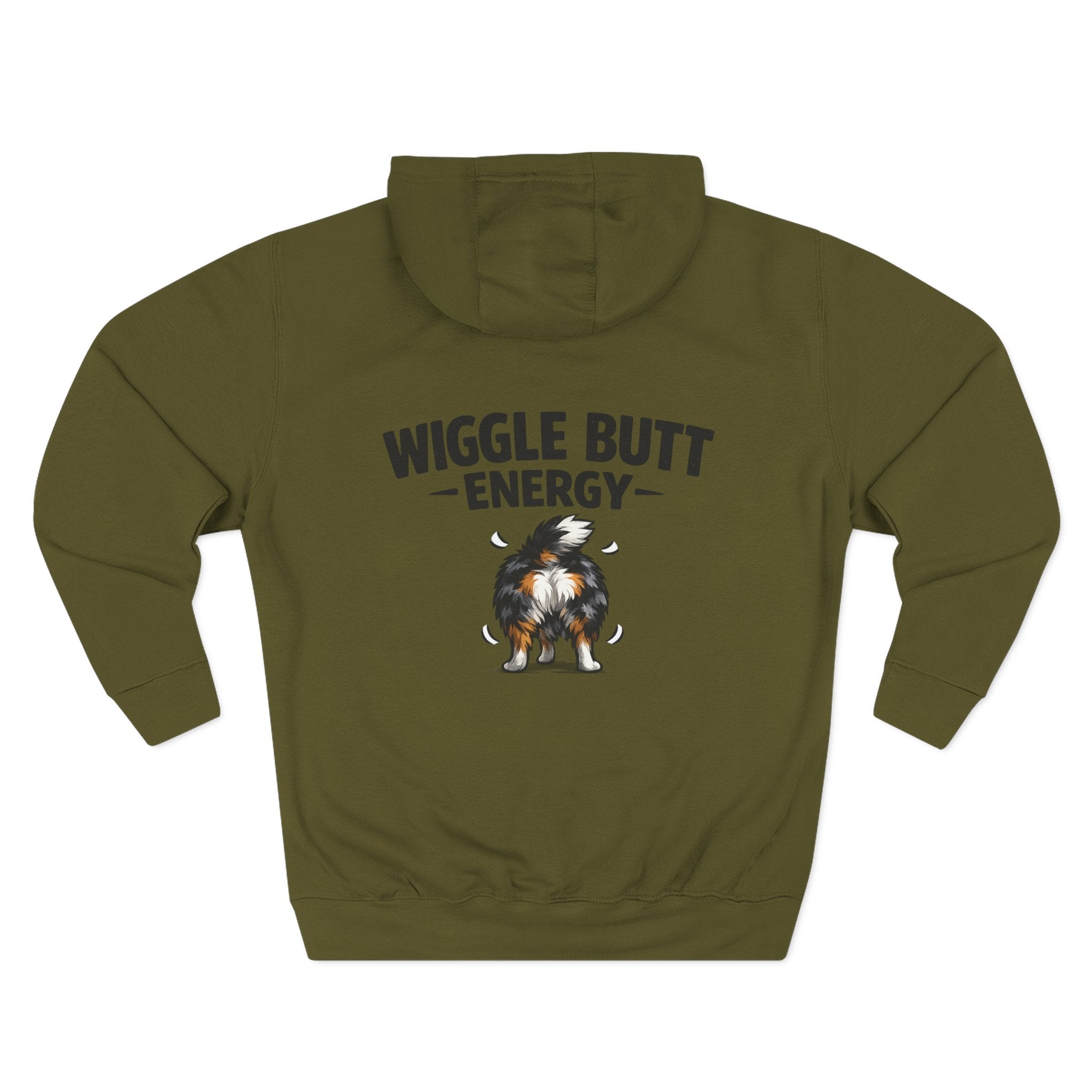 Wiggle Butt Energy Hoodie – Funny Australian Shepherd Sweatshirt, Dog Lover Gift, Cozy Aussie Owner Pullover