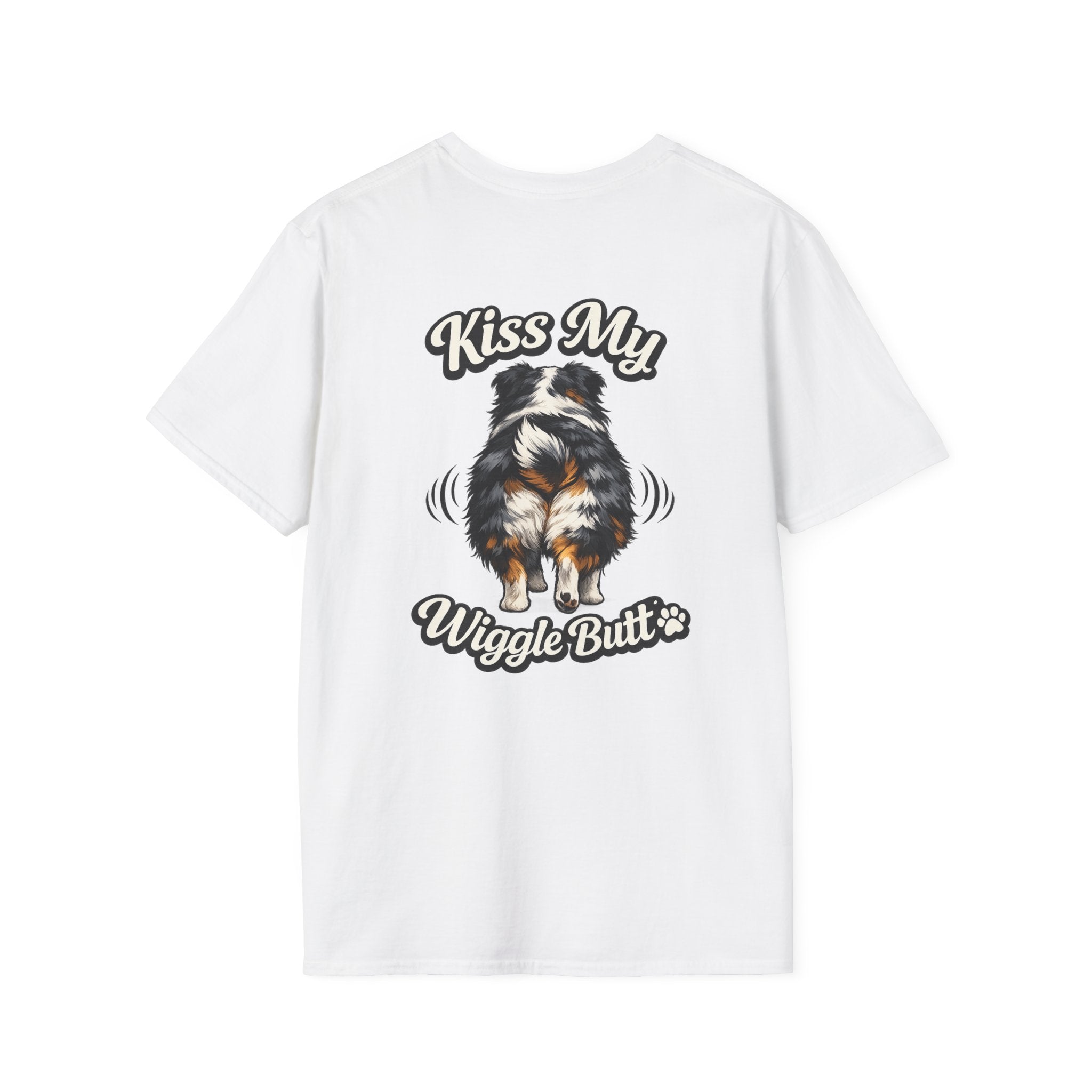 Kiss My Wiggle Butt Aussie Shirt | Australian Shepherd Funny Dog Tee | Aussie Mom Gift | Wiggle Butt Shirt
