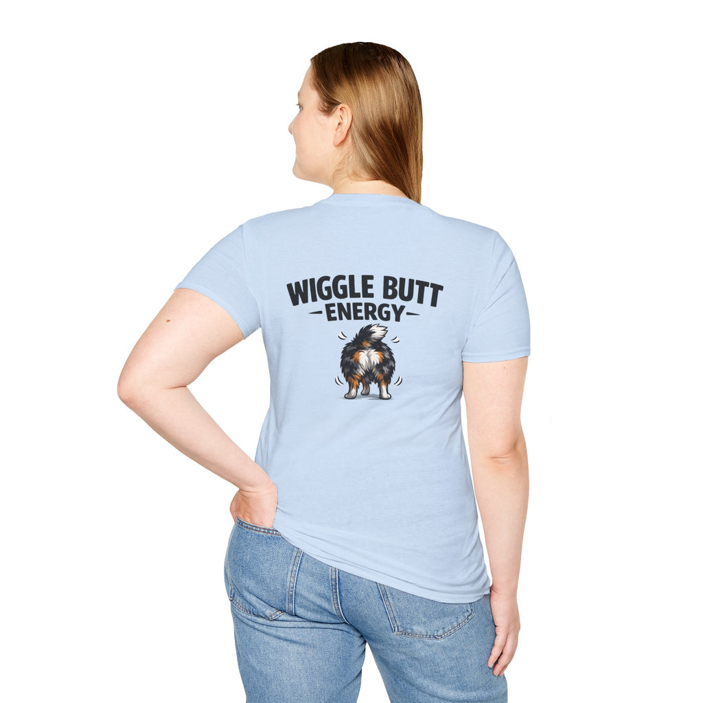Wiggle Butt Energy Australian Shepherd T-Shirt — Funny Dog Lover Gift
