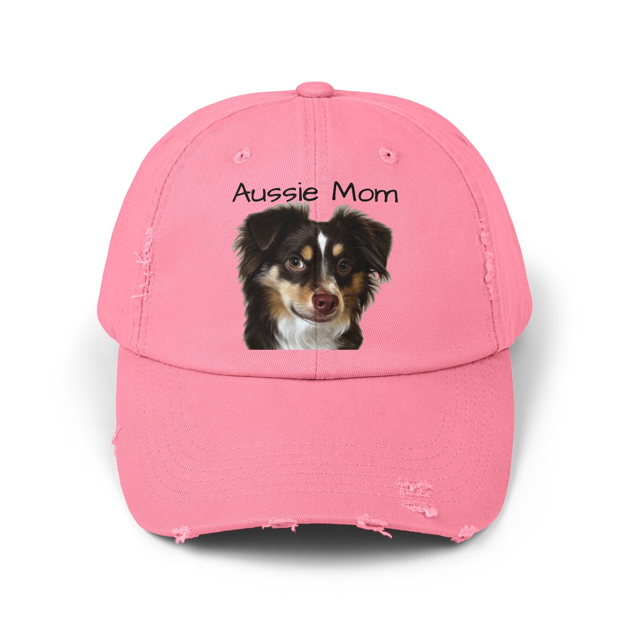 Aussie Mom Distressed Cap — Australian Shepherd Dog Mom Hat