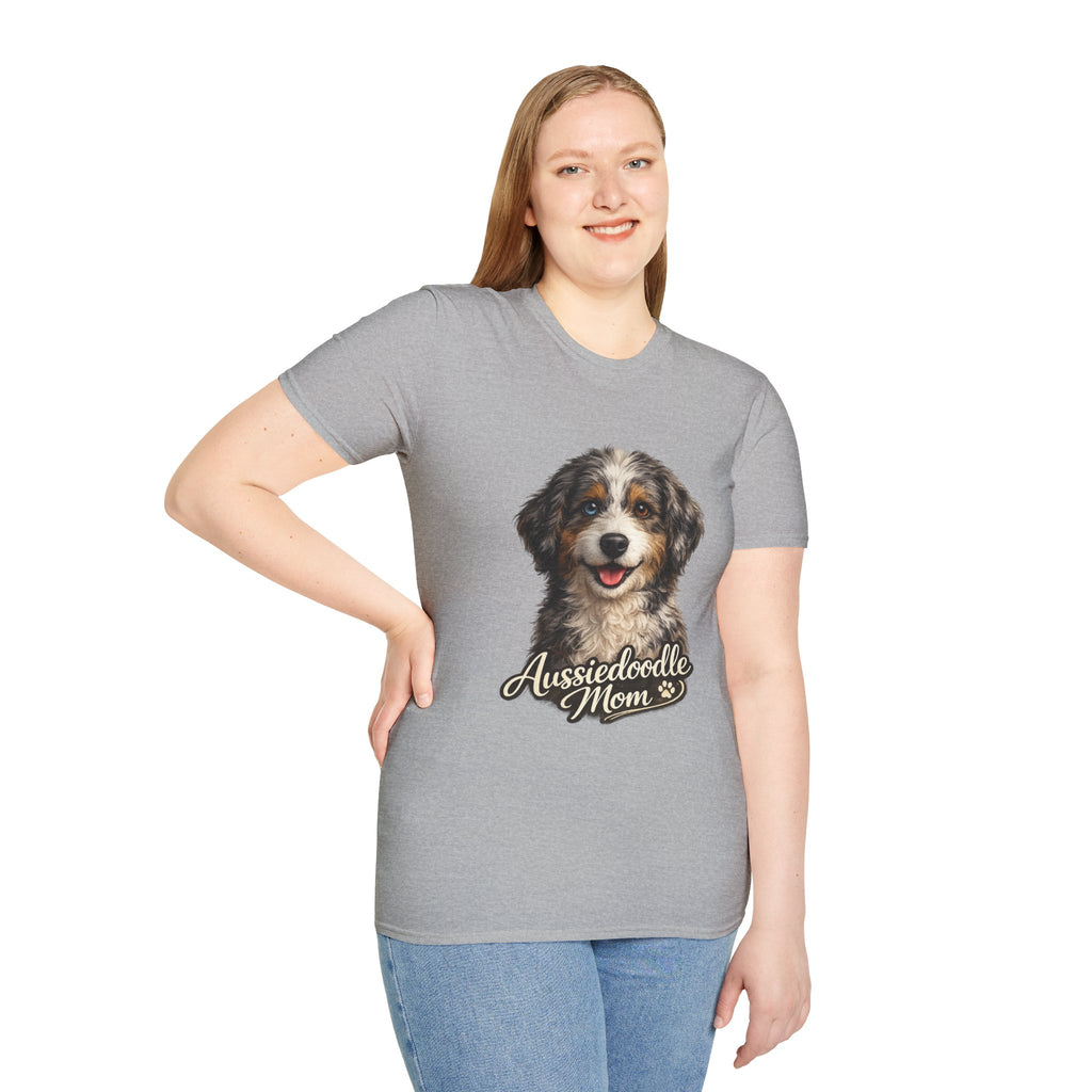 Aussiedoodle Mom T-Shirt — Cute Doodle Mom Tee for Australian Shepherd Poodle Mix Lovers