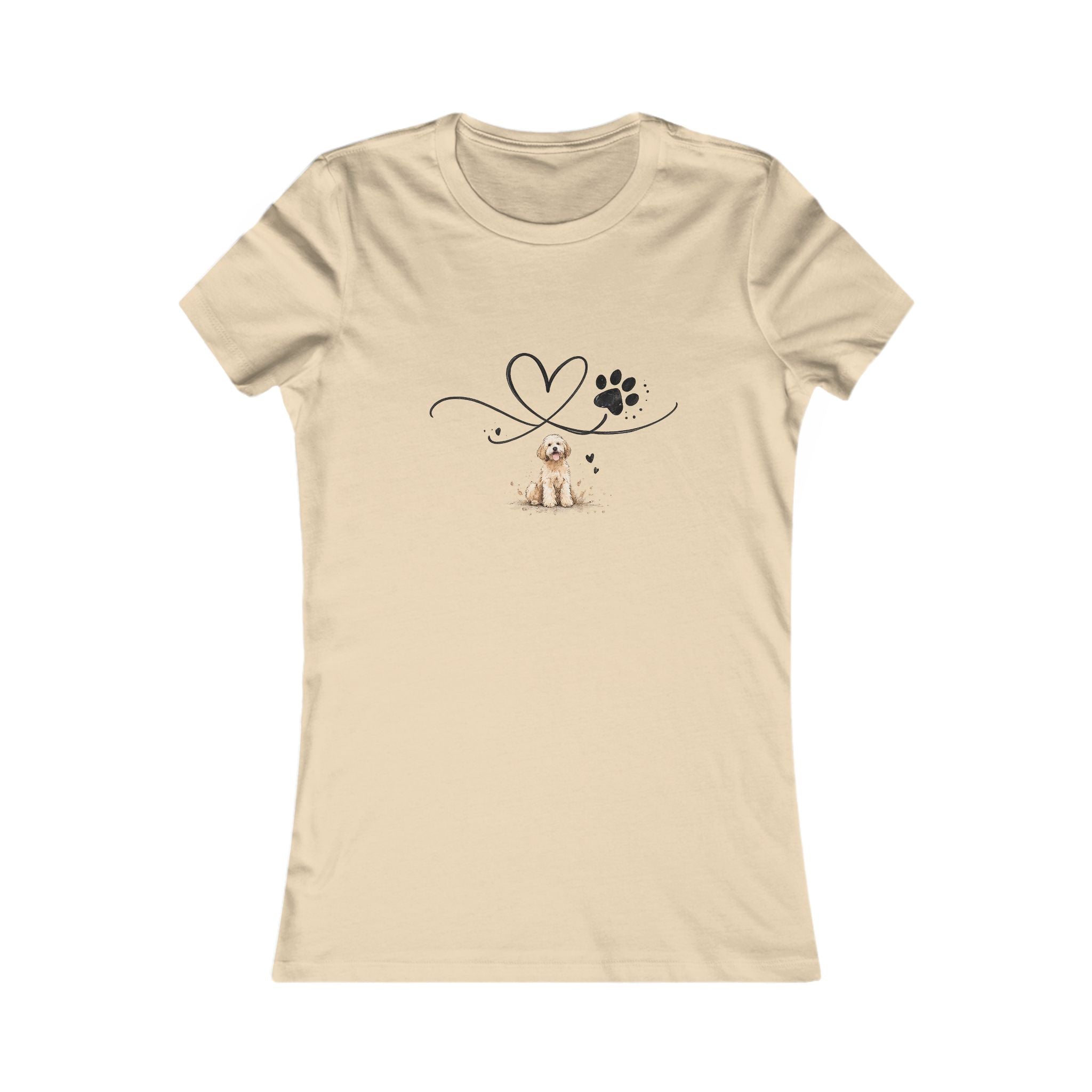 Women's Dog Paw Heart T‑Shirt — Cute Doodle Tee for Pet Lovers