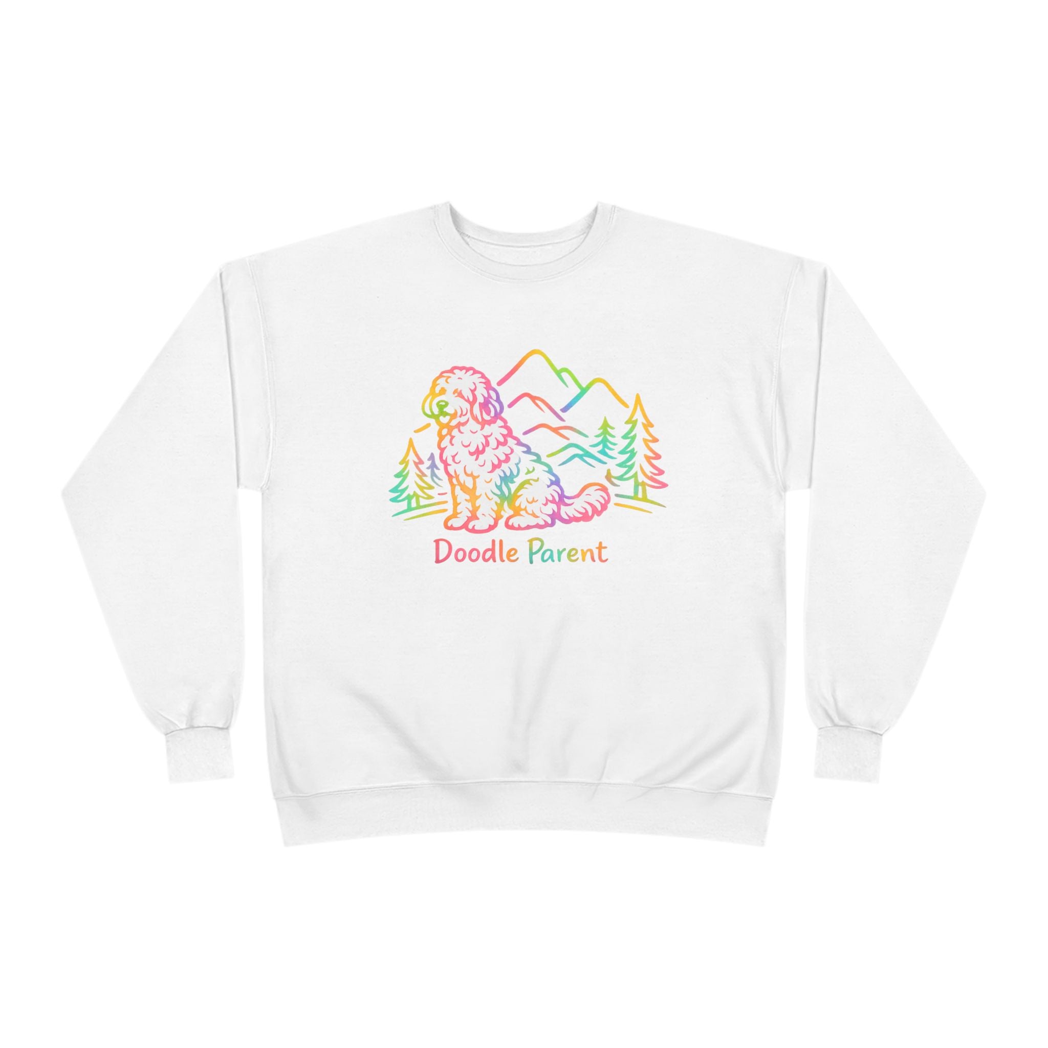 Doodle Parent Rainbow Sweatshirt – Goldendoodle Dog Lover Crewneck, Doodle Mom Dad Gift, Colorful Dog Owner Pullover