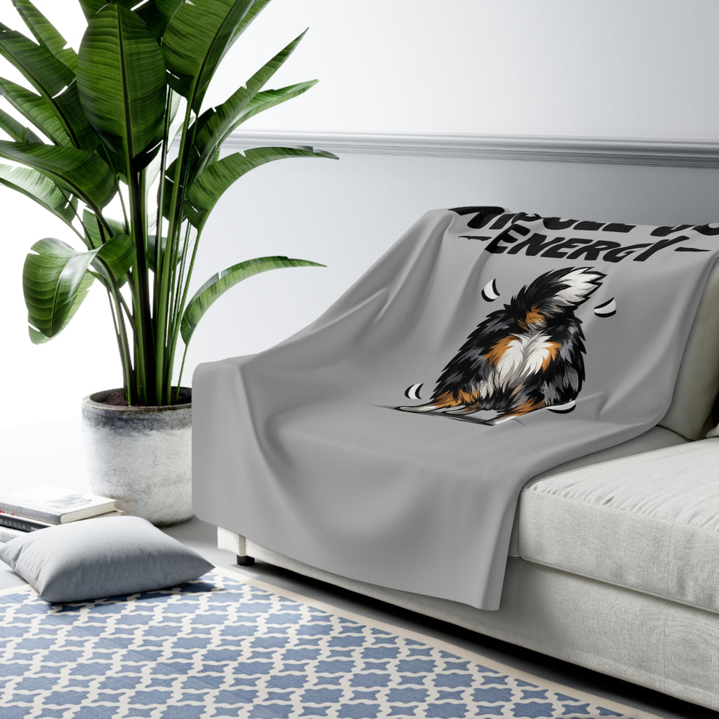 Wiggle Butt Energy Sherpa Blanket – Australian Shepherd Throw, Funny Dog Lover Gift, Cozy Aussie Dog Mom Blanket