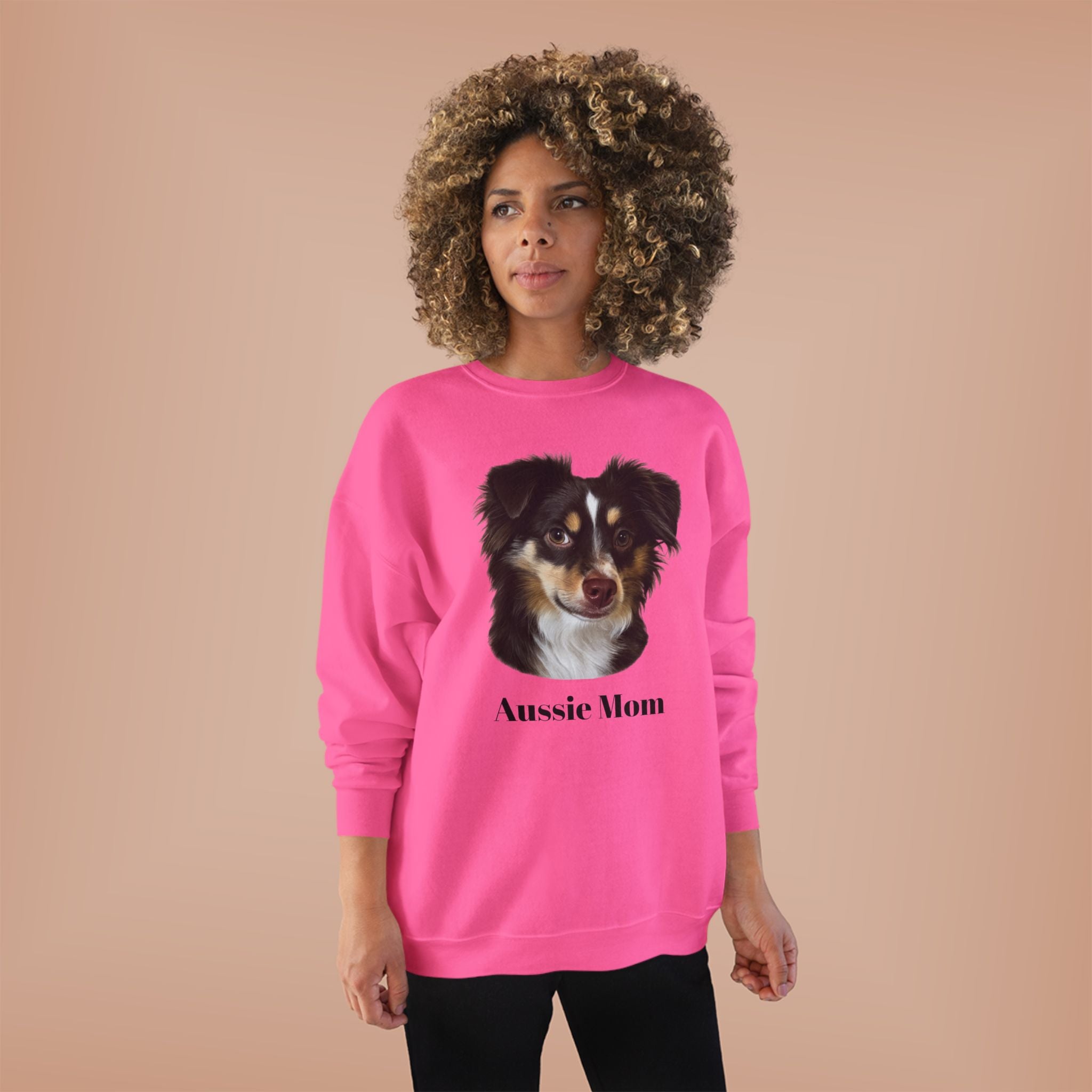 Aussie Mom Sweatshirt – Australian Shepherd Dog Lover Crewneck, Cute Dog Mom Gift, Cozy Aussie Owner Pullover