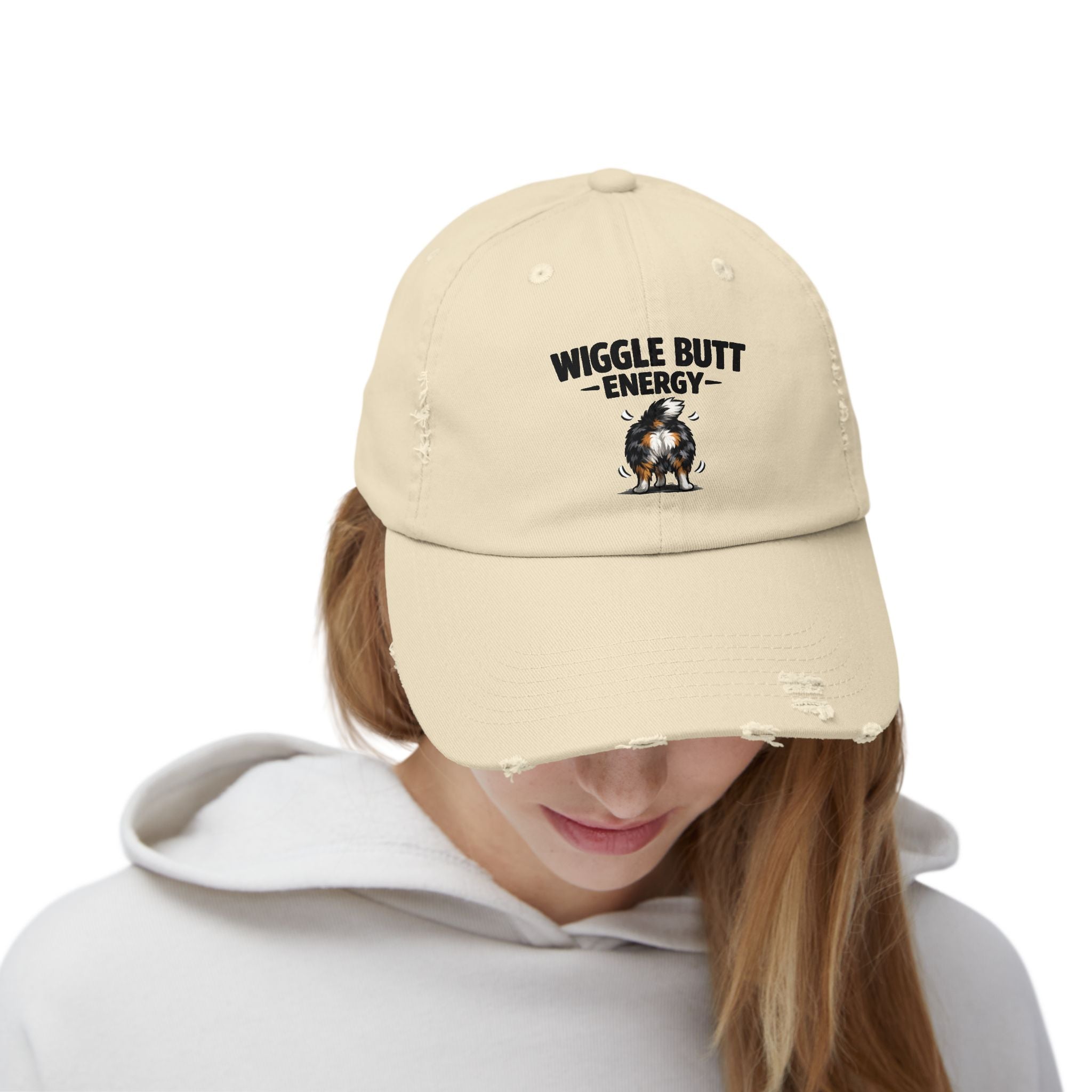 Wiggle Butt Energy Hat – Funny Australian Shepherd Cap, Distressed Dog Lover Hat, Aussie Owner Gift