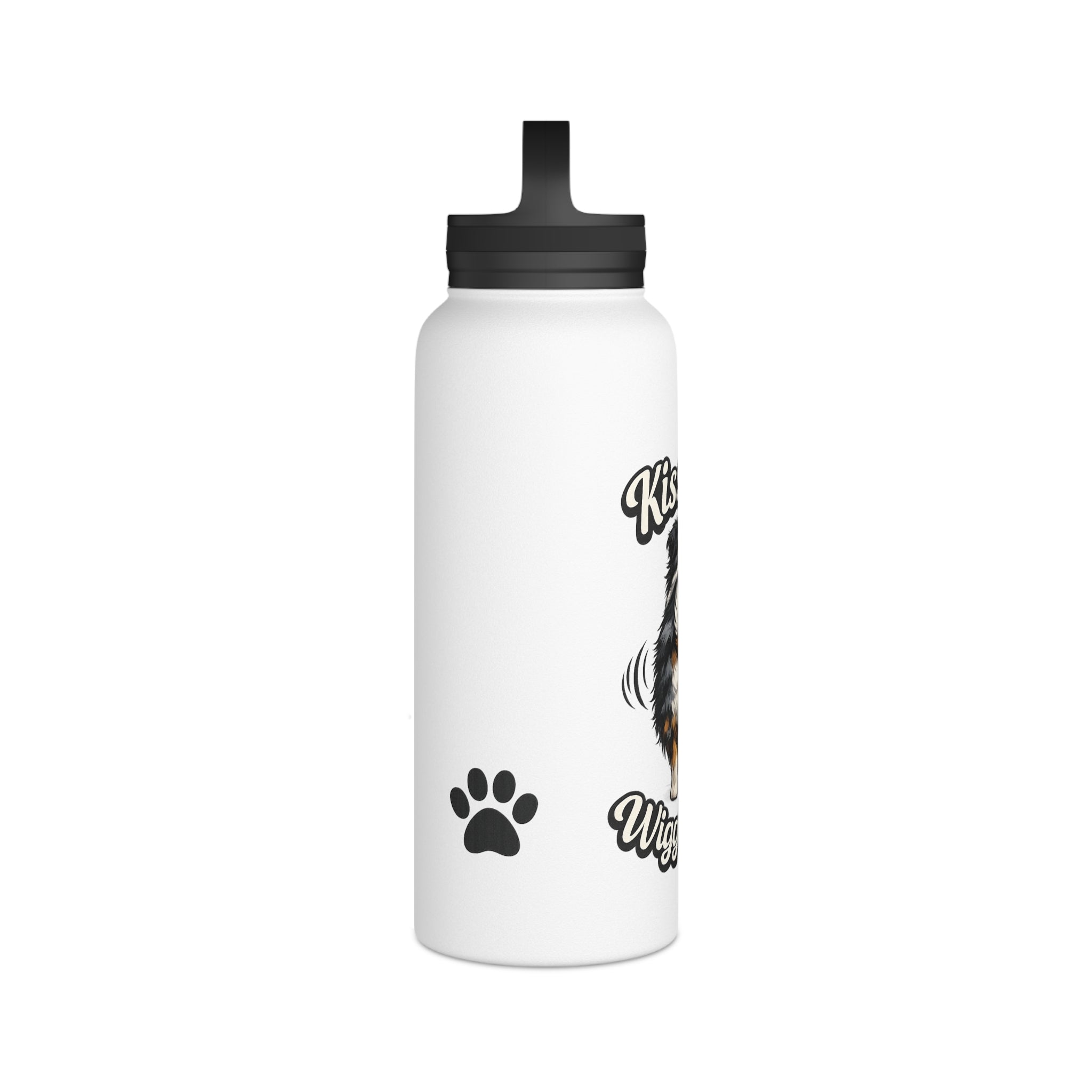 Kiss My Wiggle Butt Water Bottle | Aussie Dog Lover Gift | Australian Shepherd Funny Bottle | Dog Mom/Dad Hydration Bottle
