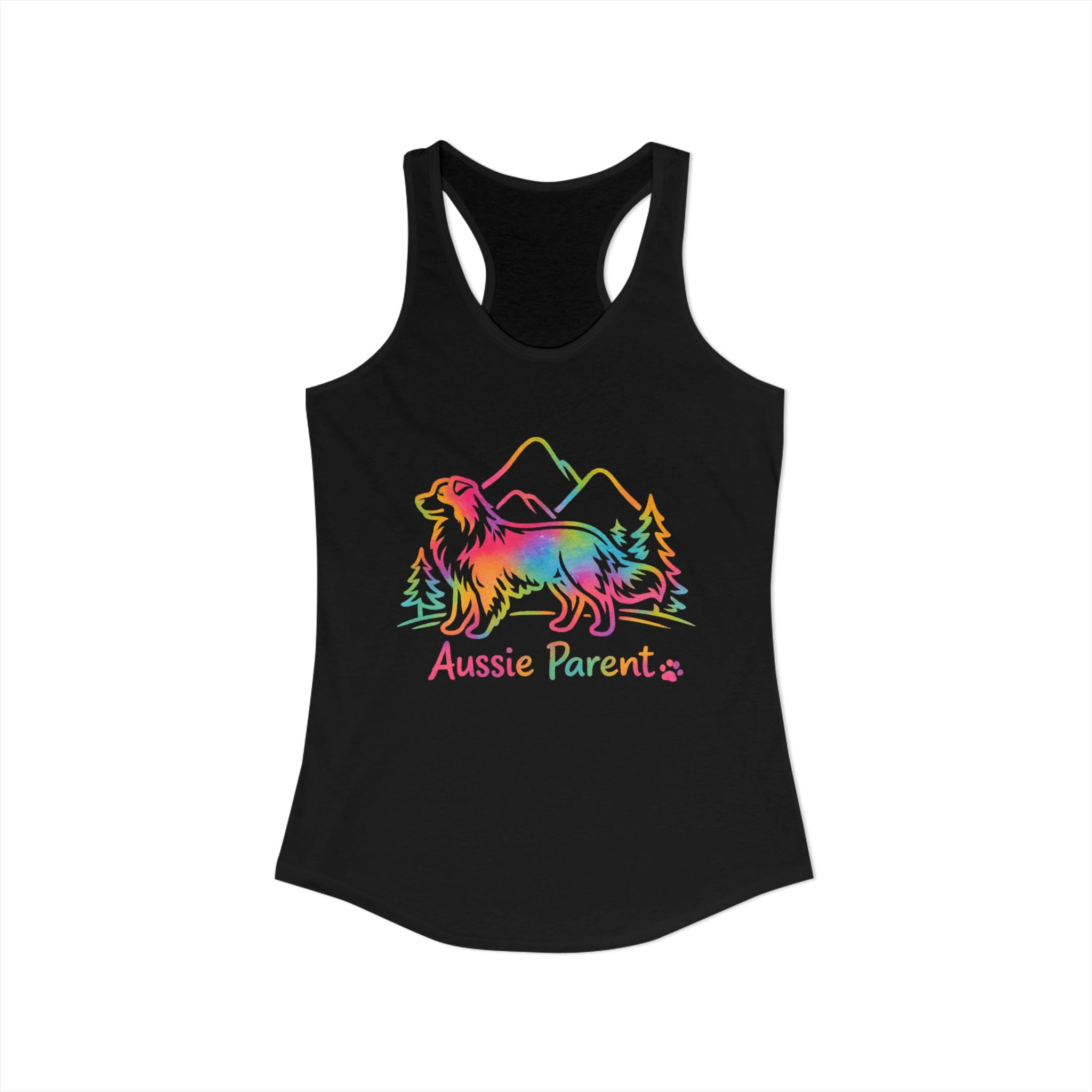 Australian Shepherd Parents Racerback Tank — Colorful Aussie Dog Lover Tank