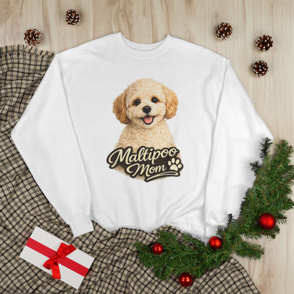 Maltipoo Mom Sweatshirt – Cozy Small Dog Mom Crewneck, Cute Maltipoo Gift, Dog Mom Pullover, Soft Neutral Sweatshirt